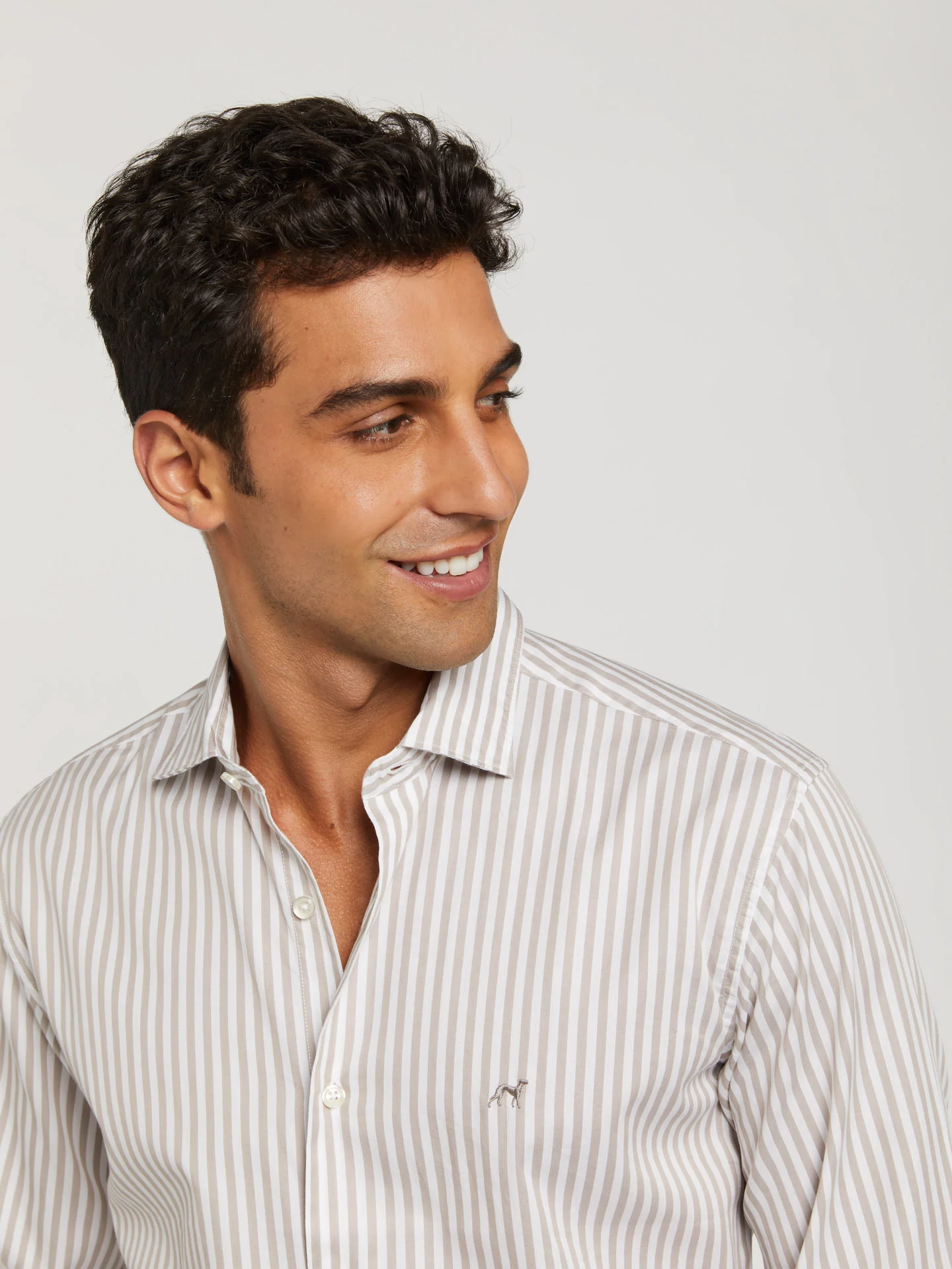 Slim fit 100% bci cotton striped shirt - Image 2