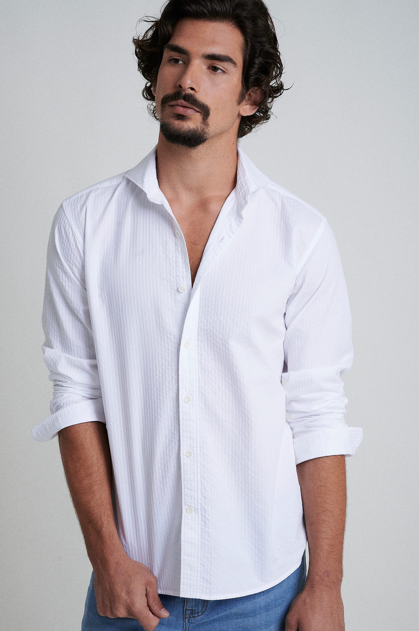 Slim fit 100% cotton jaquard - Image 4