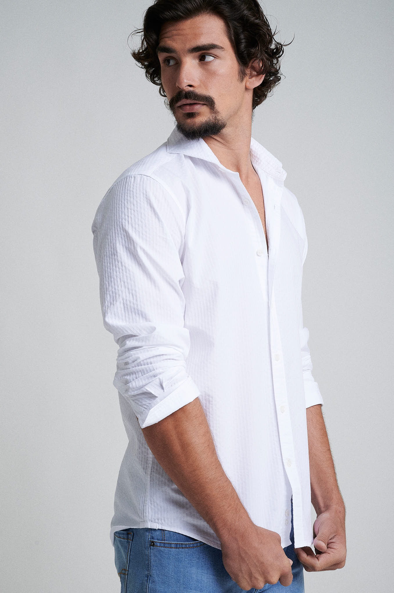 Slim fit 100% cotton jaquard - Image 7