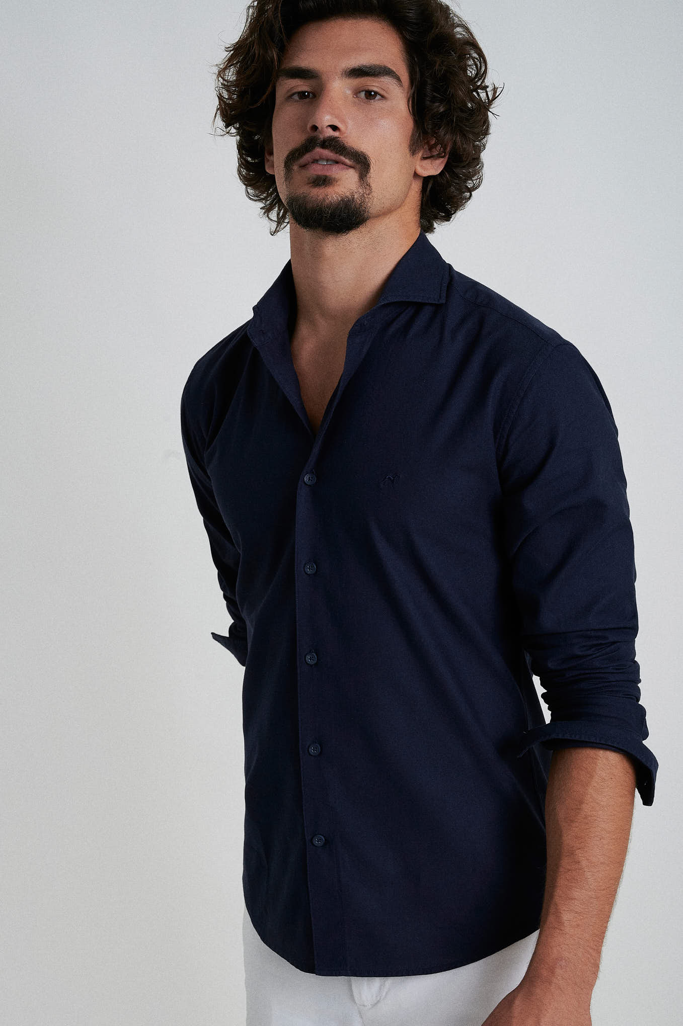 Slim fit 100% cotton jaquard garment dye shirt - Image 16