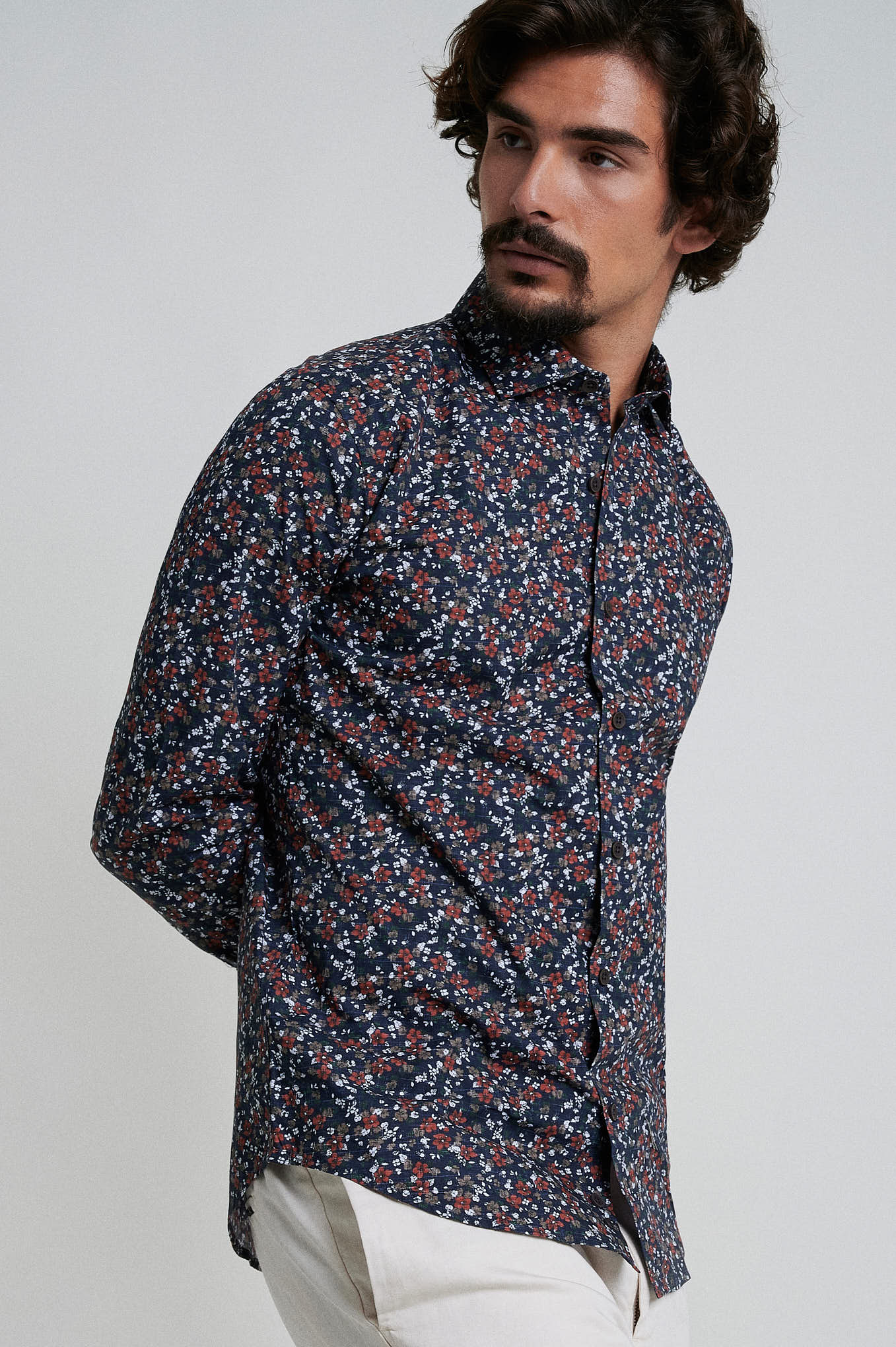 Slim fit 100% cotton printed shirt - Image 5