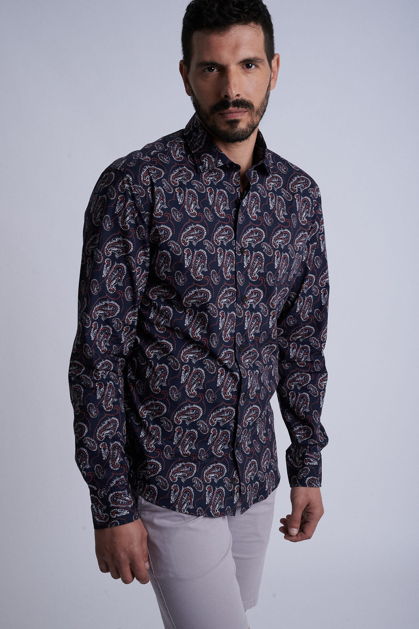 Slim fit 100% cotton printed shirt - Image 4