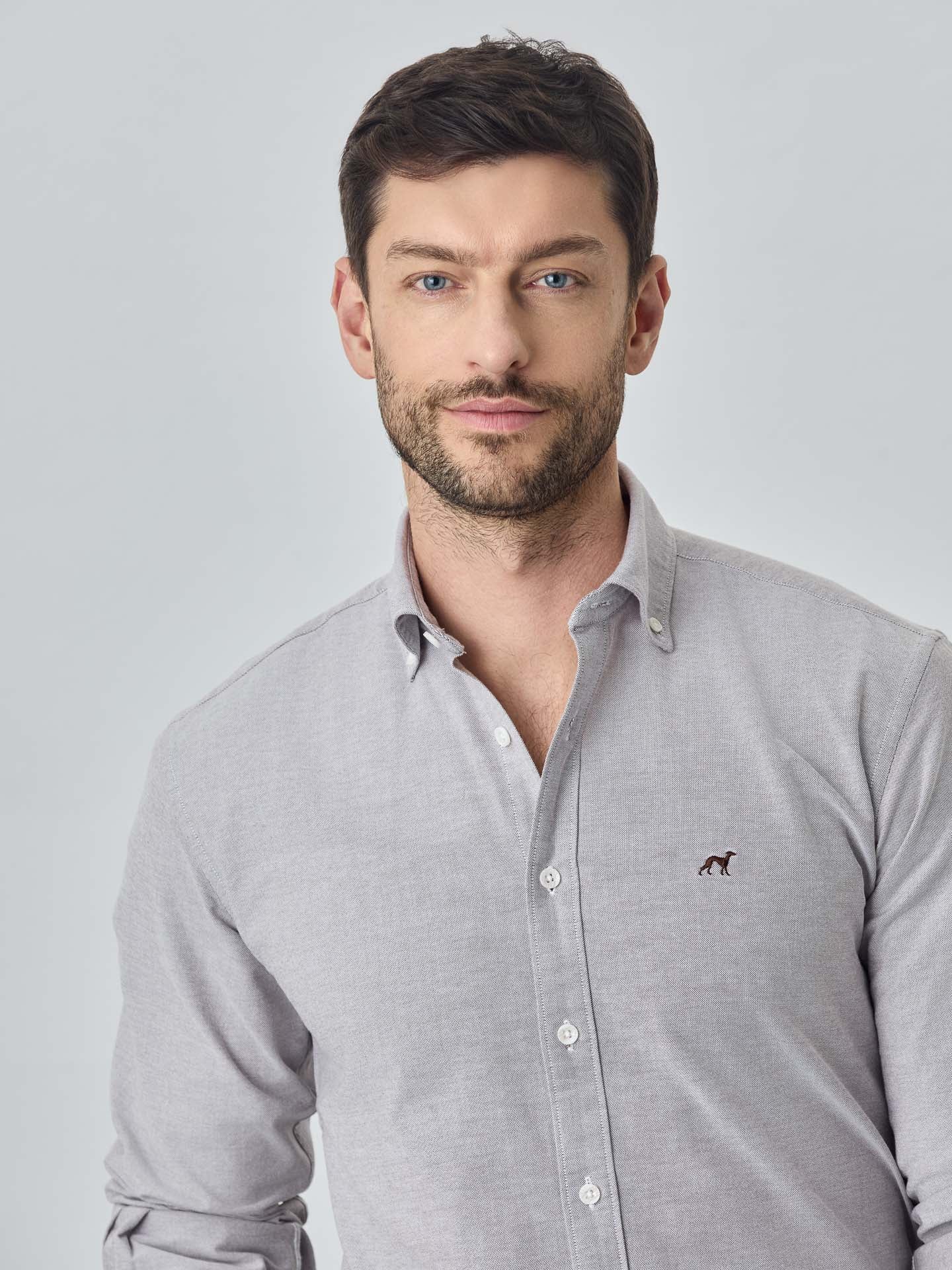 Slim fit 100%BCI cotton plain oxford shirt - Image 4