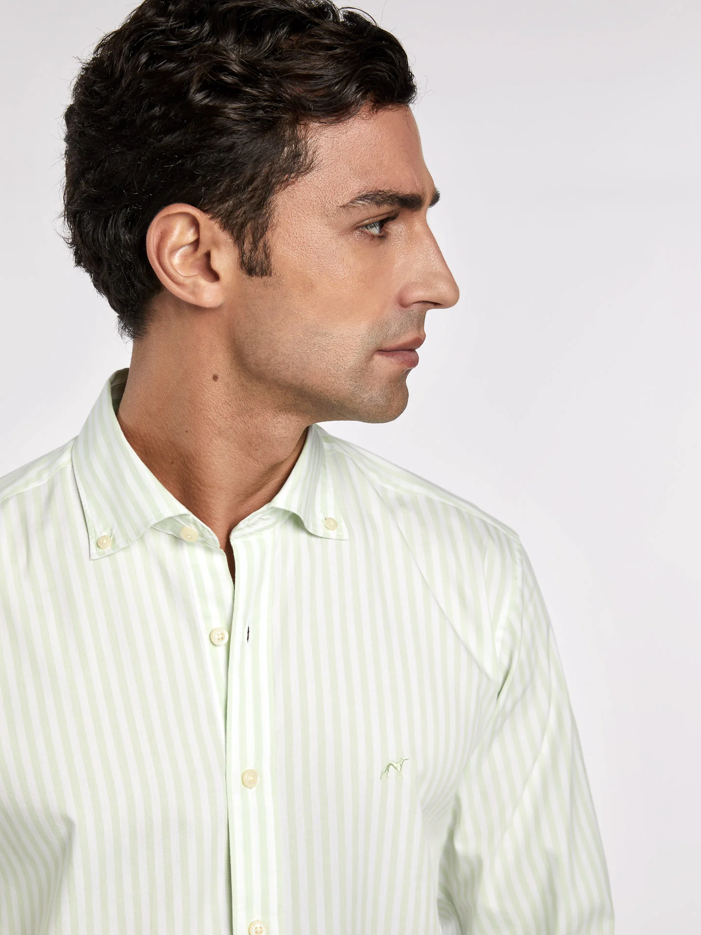 Slim fit 100%BCI cotton striped oxford shirt - Image 3