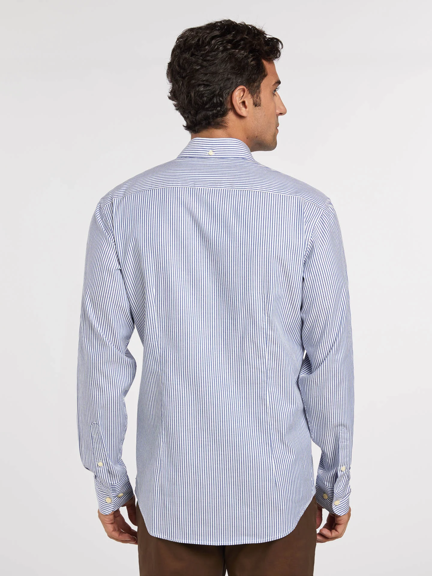 Slim fit 100%BCI cotton striped oxford shirt - Image 3