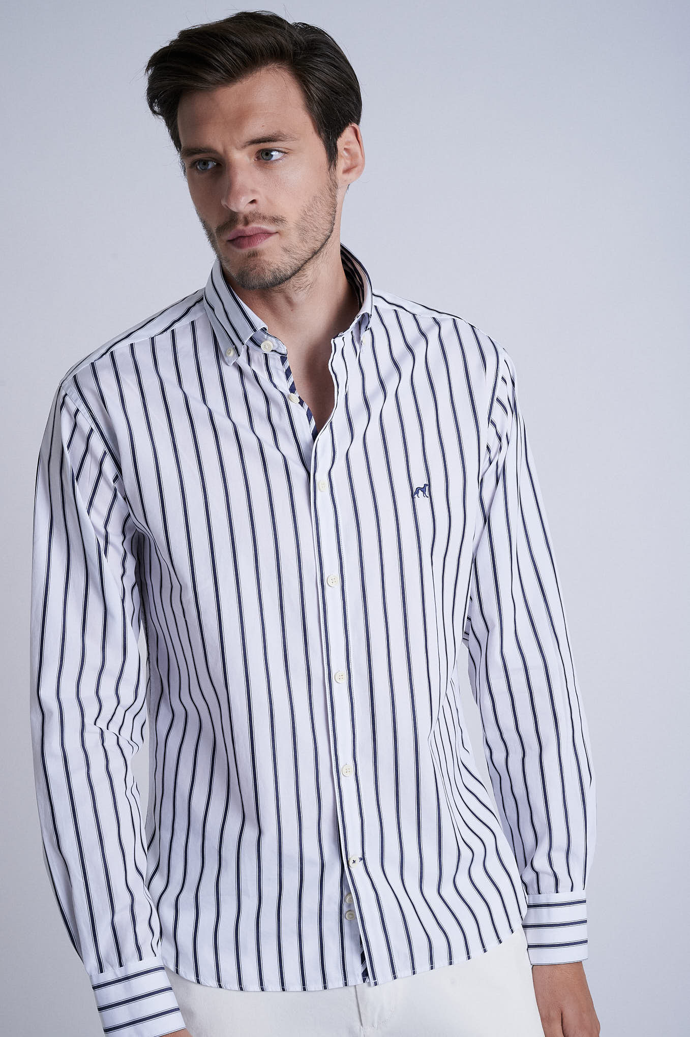 Slim fit 120's double luxury cotton shirt - Image 2