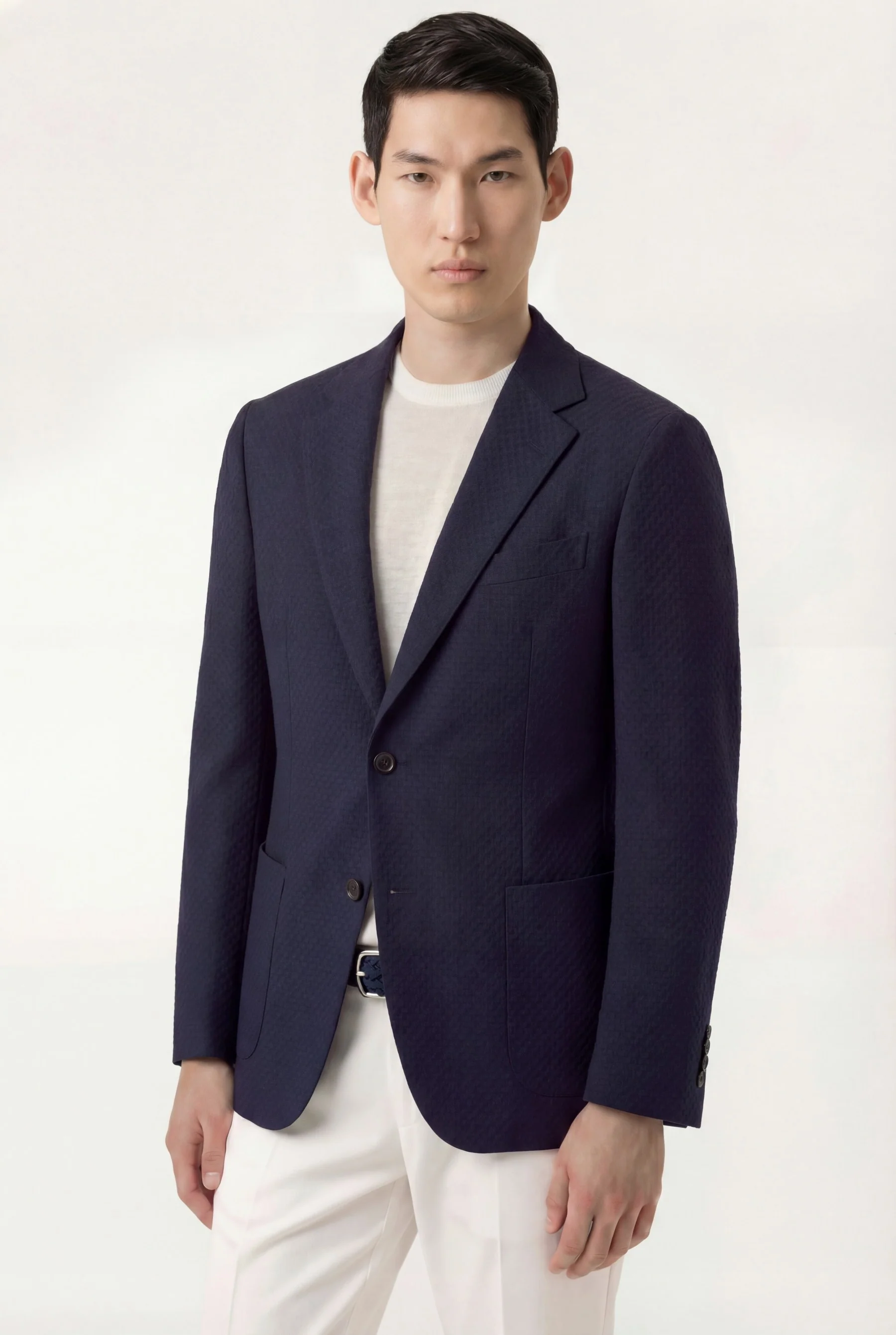 Slim fit 3D Structured Jersey Blazer