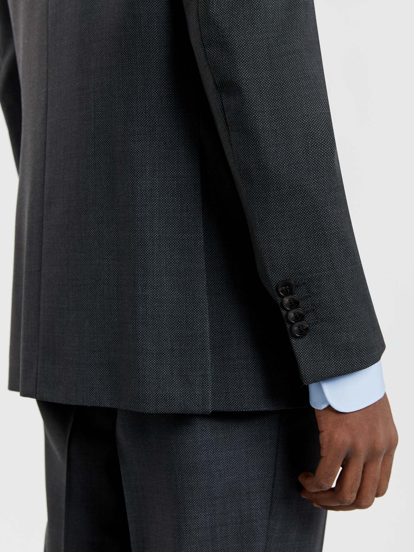 Slim fit 4 seasons birdeye italian fabric suit - Image 2