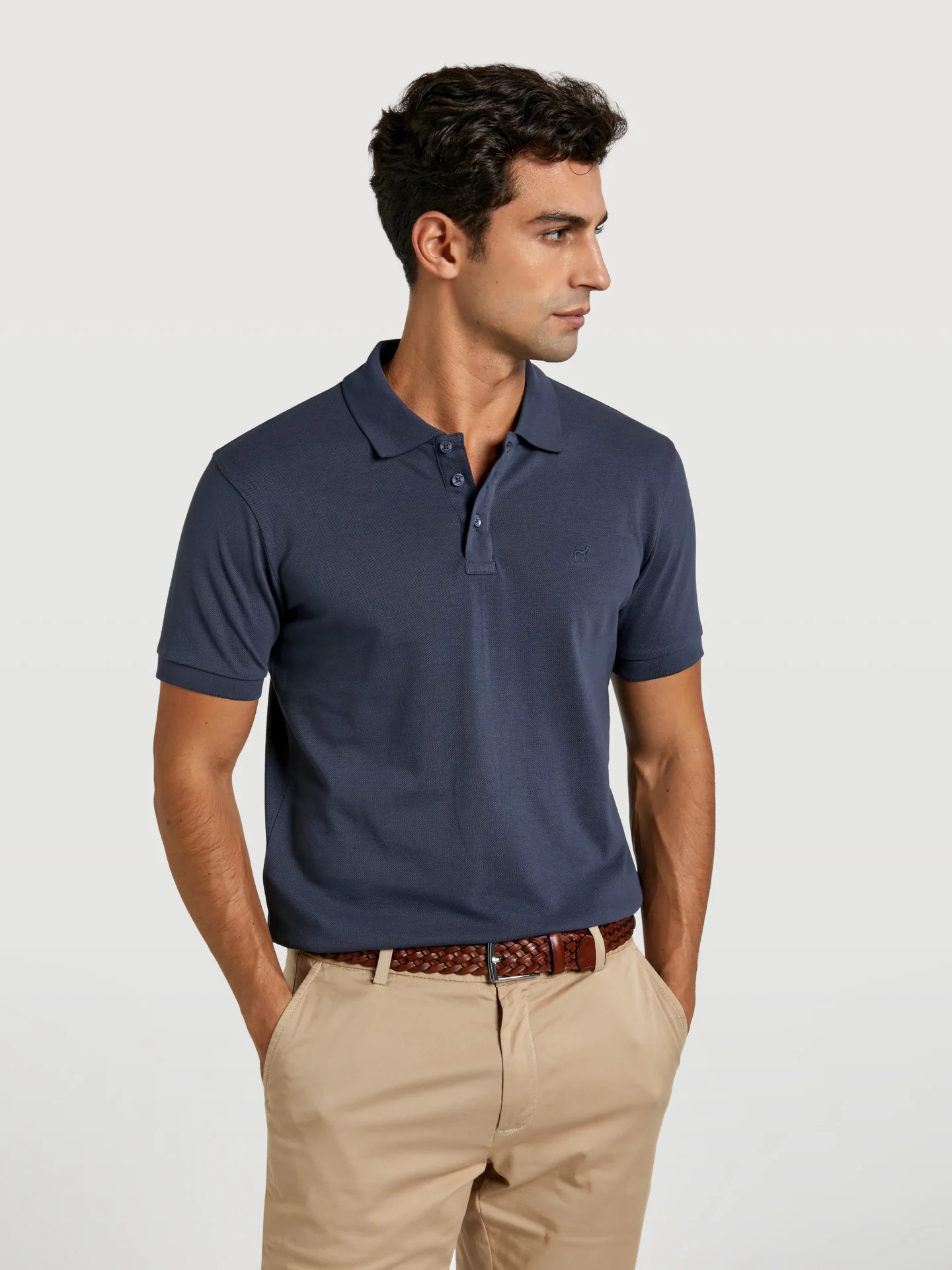 Slim fit basic piqué polo shirt - Image 22
