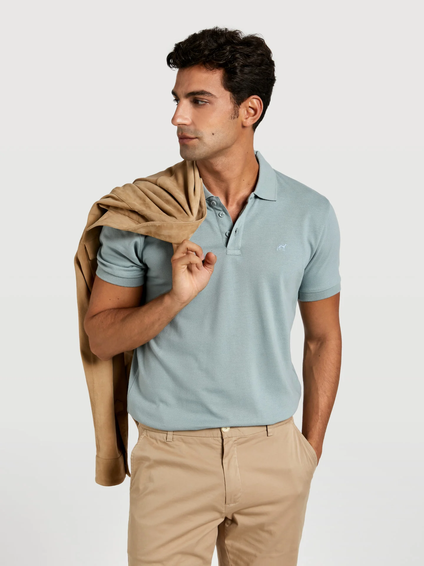 Slim fit basic piqué polo shirt - Image 34