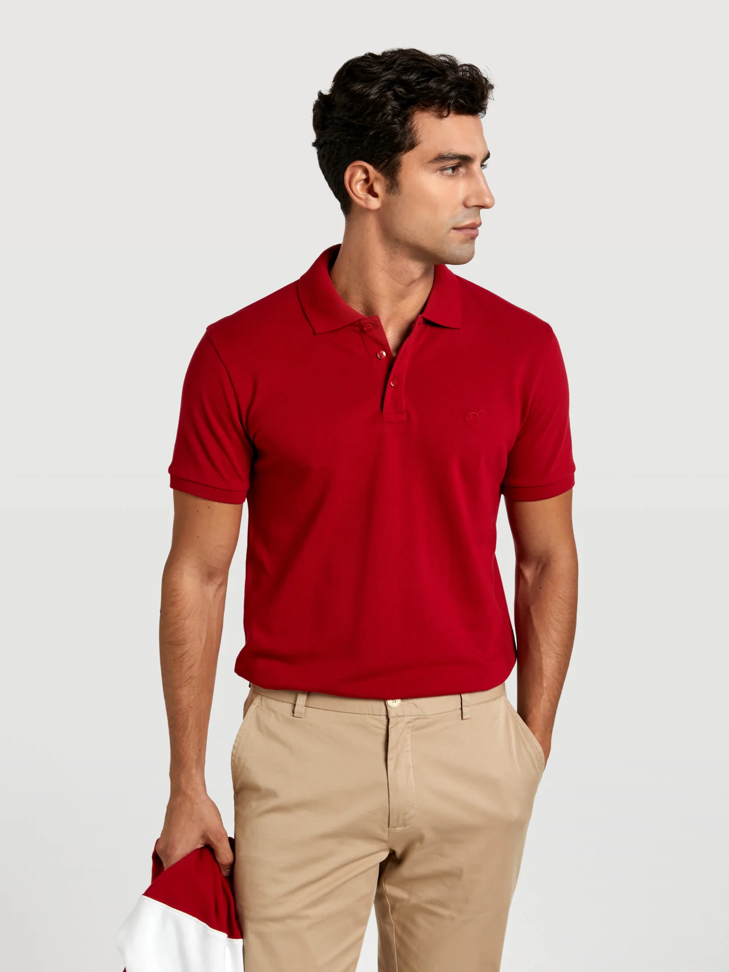 Slim fit basic piqué polo shirt - Image 43