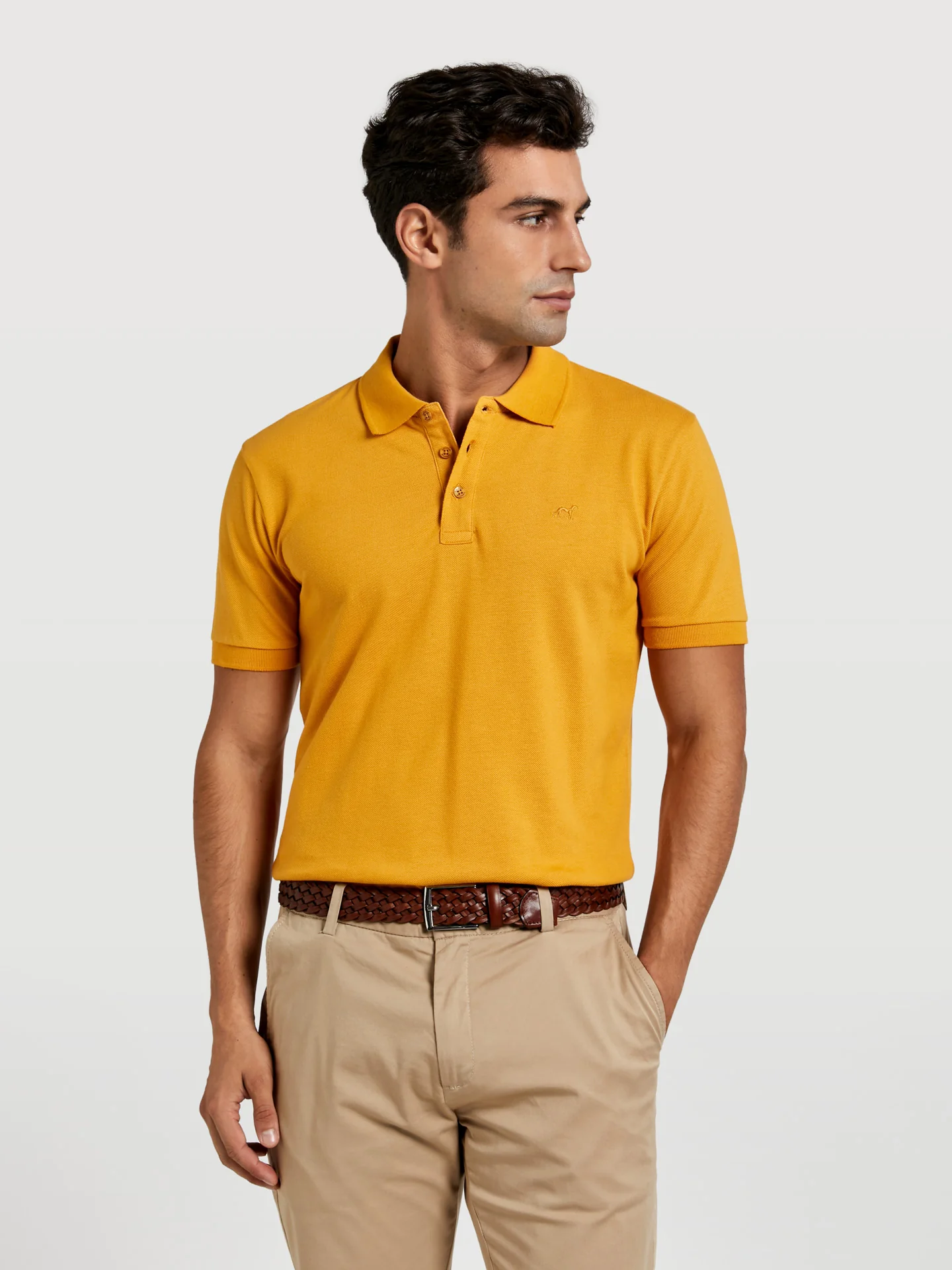 Slim fit basic piqué polo shirt - Image 51