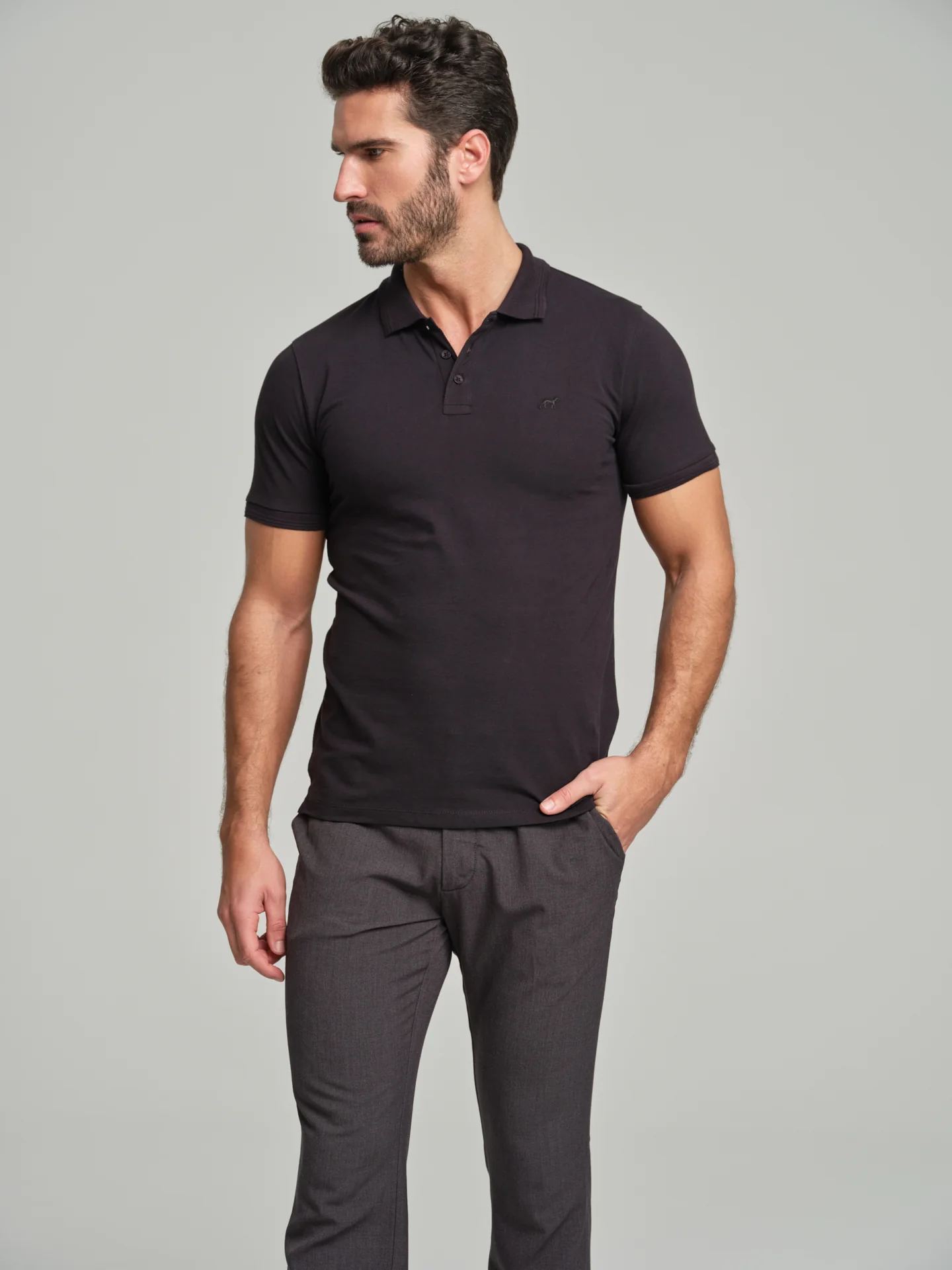 Slim fit basic piquet polo shirt - Image 2