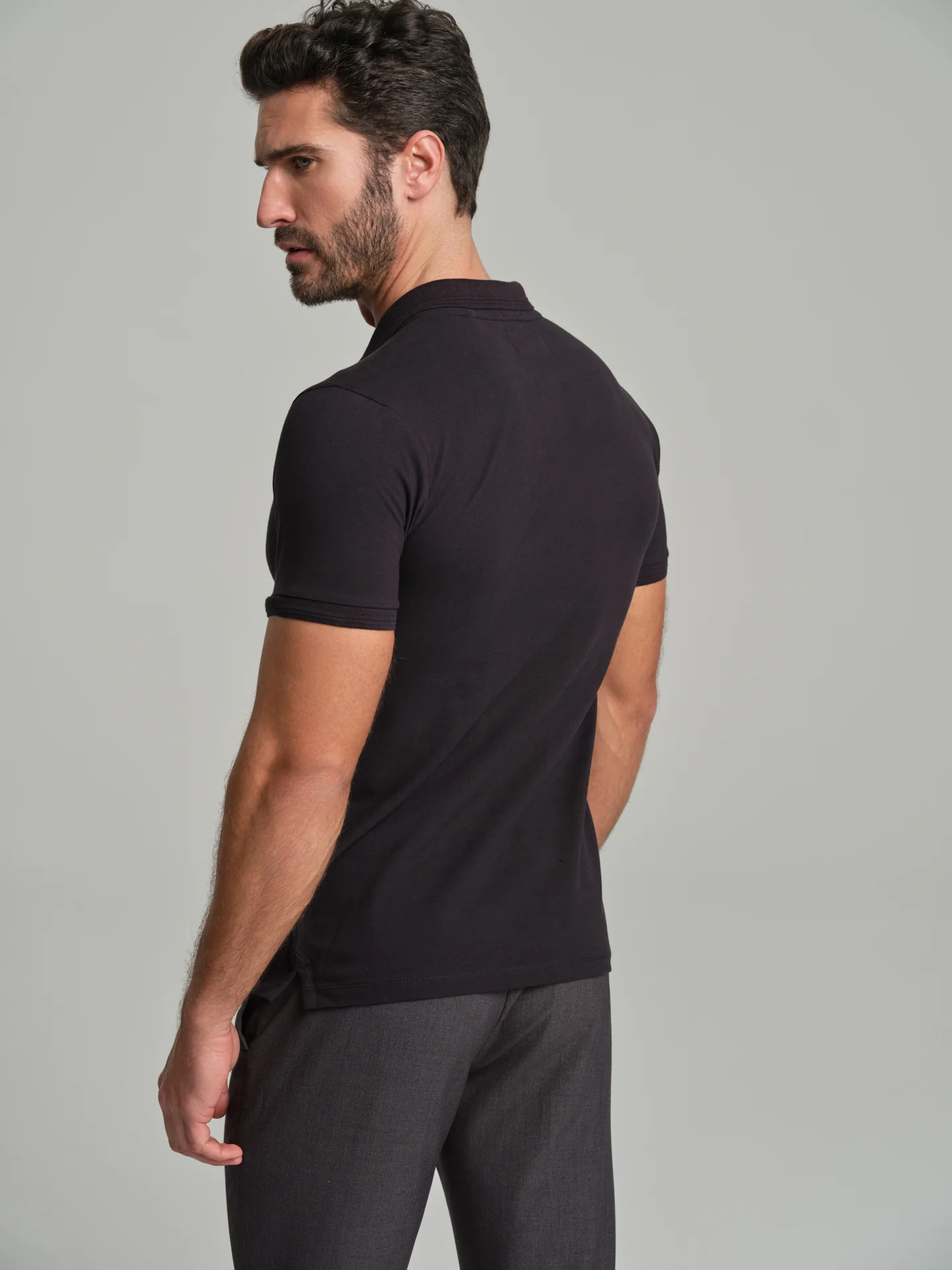 Slim fit basic piquet polo shirt - Image 4