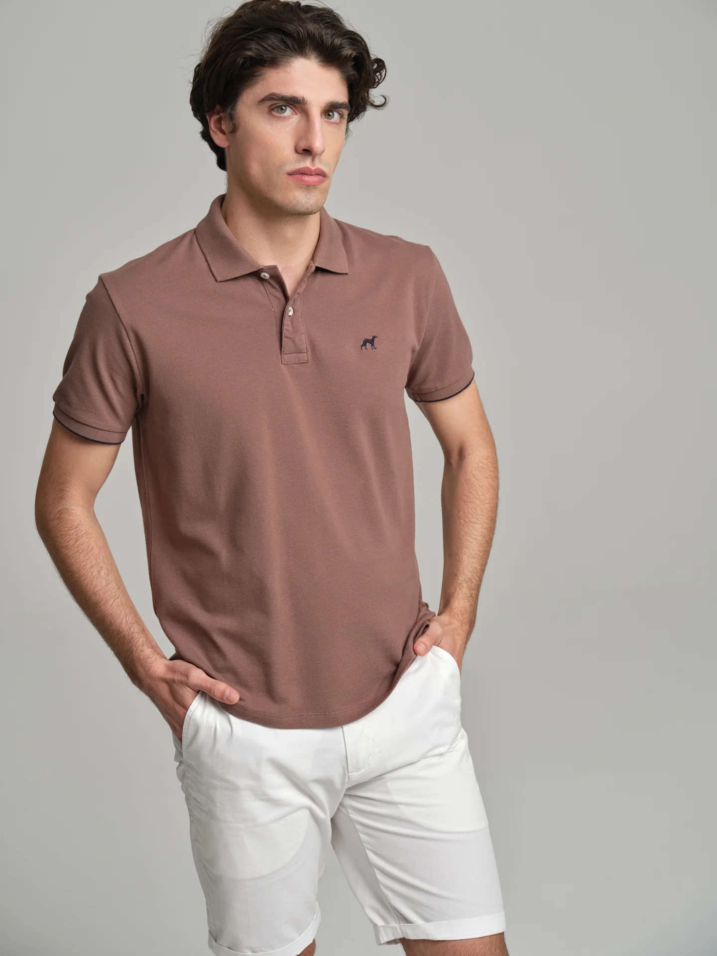 Slim fit basic piquet polo shirt with wrinkled placket - Image 5