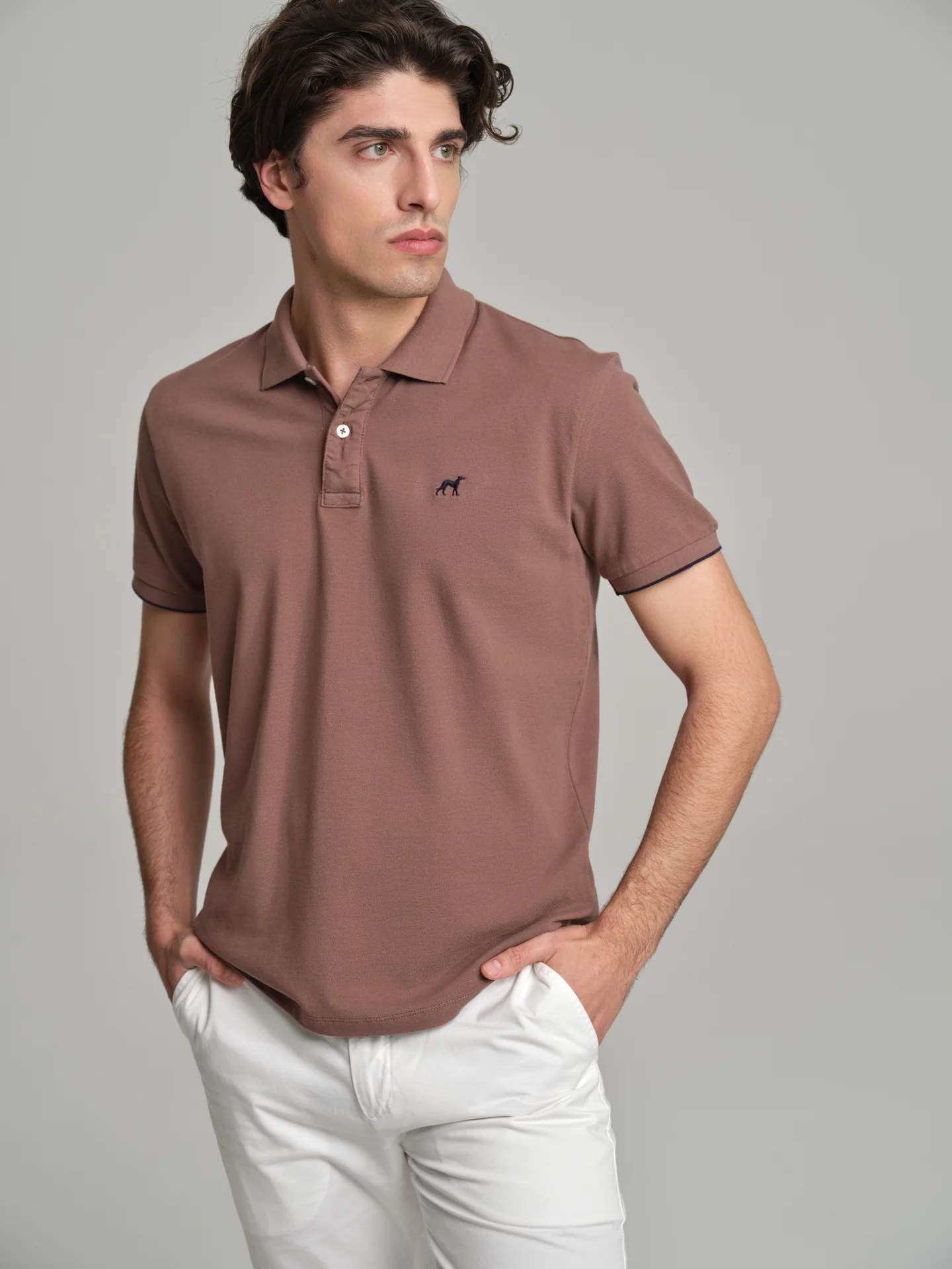 Slim fit basic piquet polo shirt with wrinkled placket - Image 6