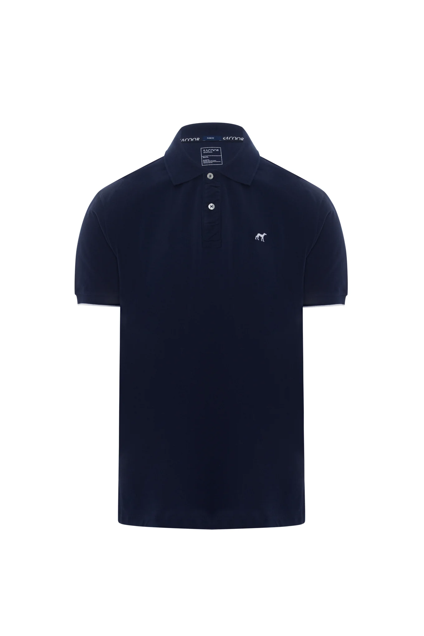 Slim fit basic piquet polo shirt with wrinkled placket - Image 8