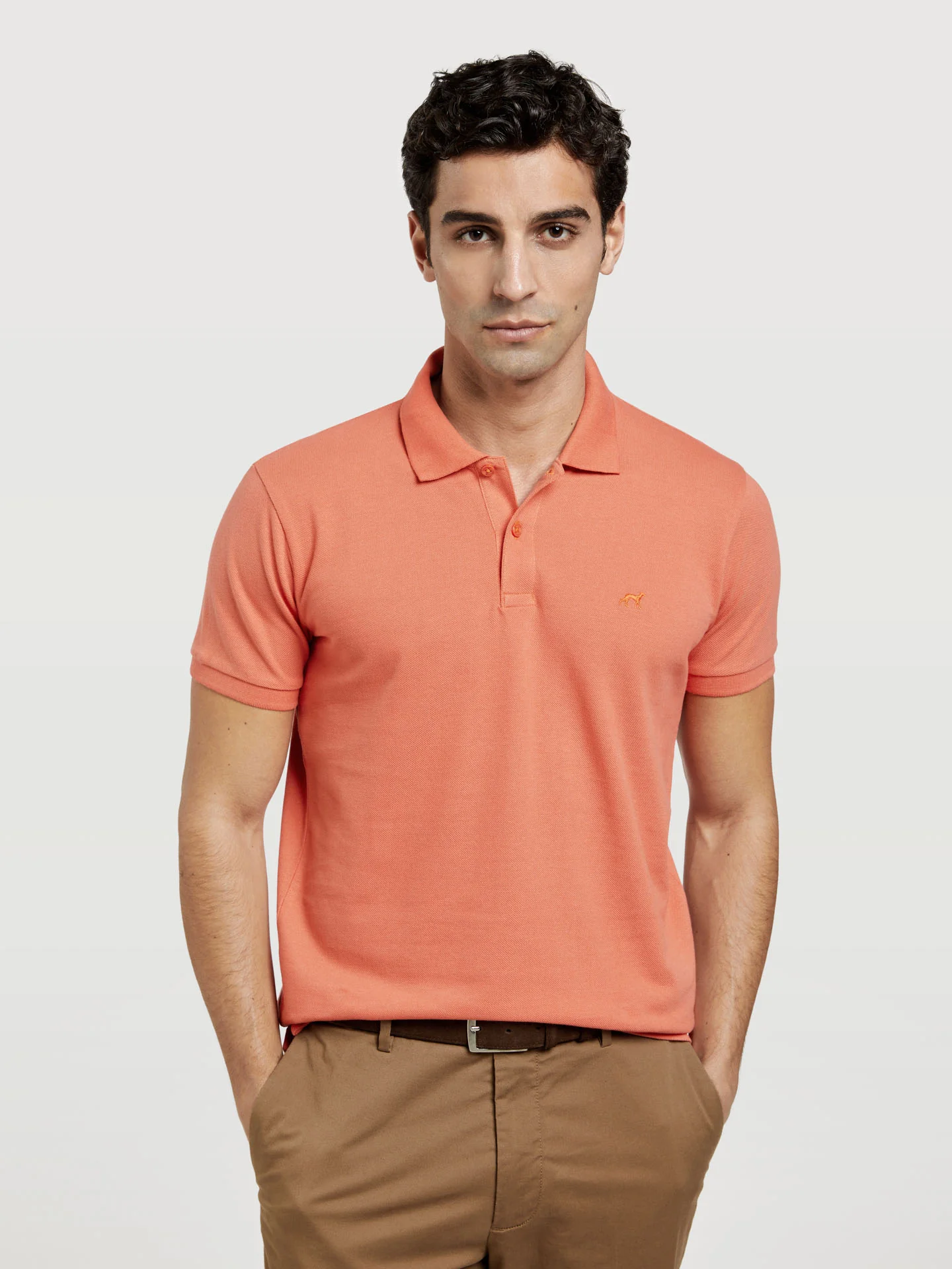 Slim Fit Basic Polo Piqué Shirt - Image 35