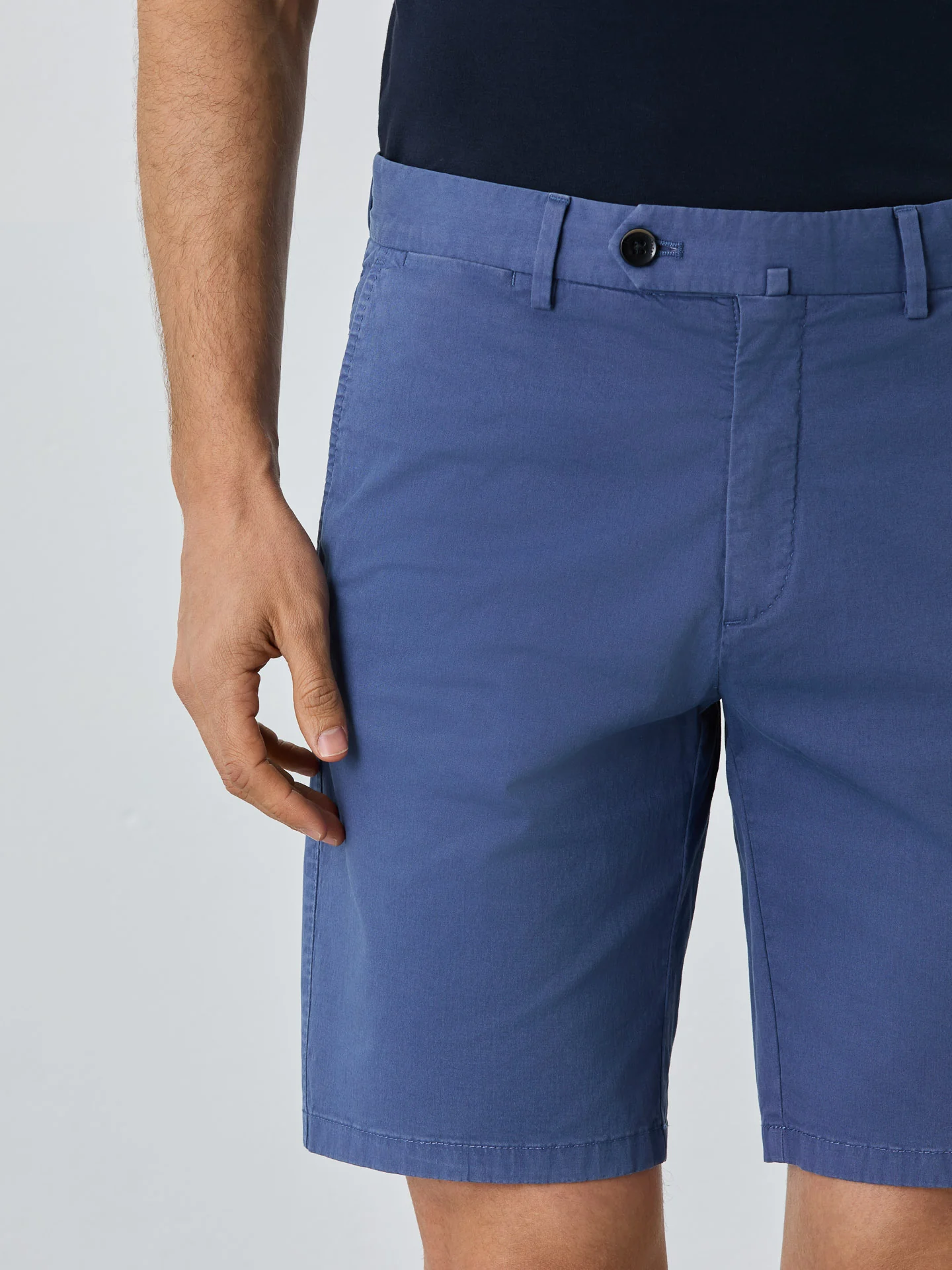 Slim Fit Bermuda Shorts In Blended Cotton - Image 11