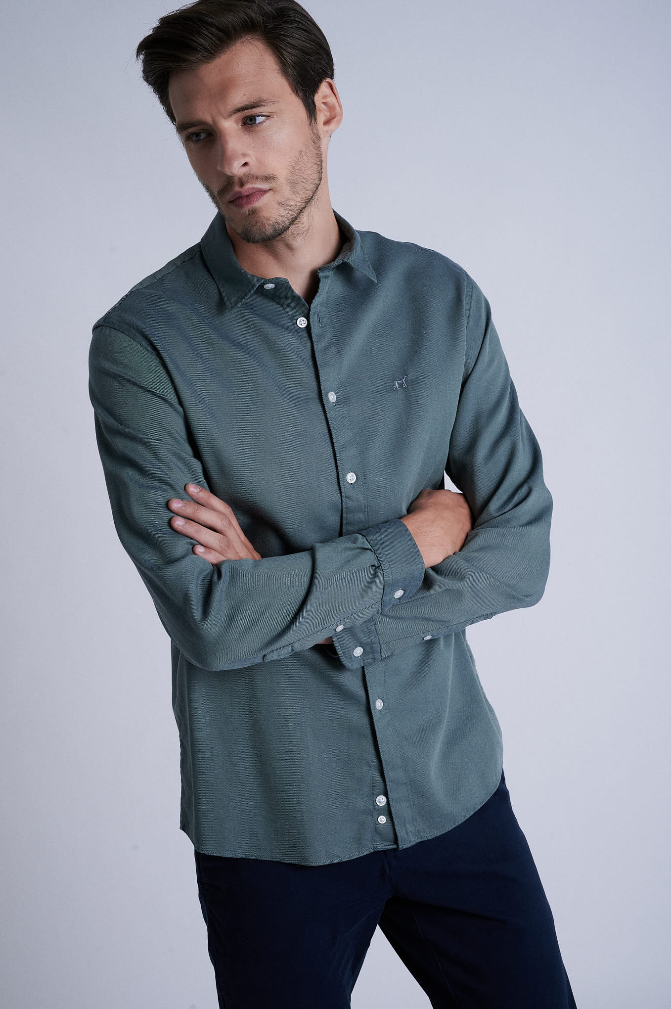 Slim fit blended cotton and modal eco-friendly shirt