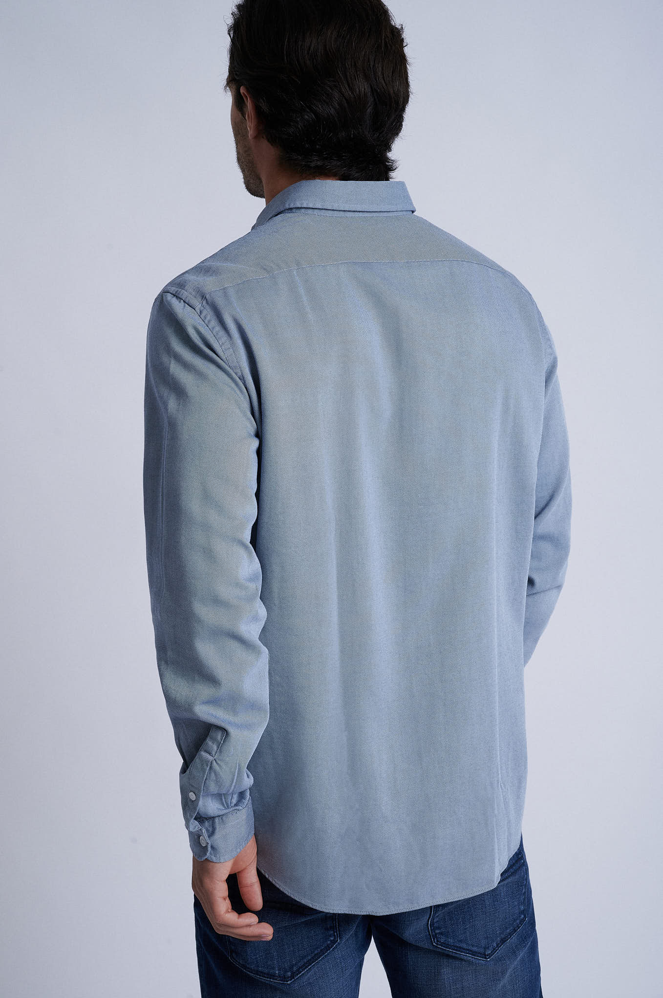 Slim fit blended cotton and modal eco-friendly shirt - Image 3