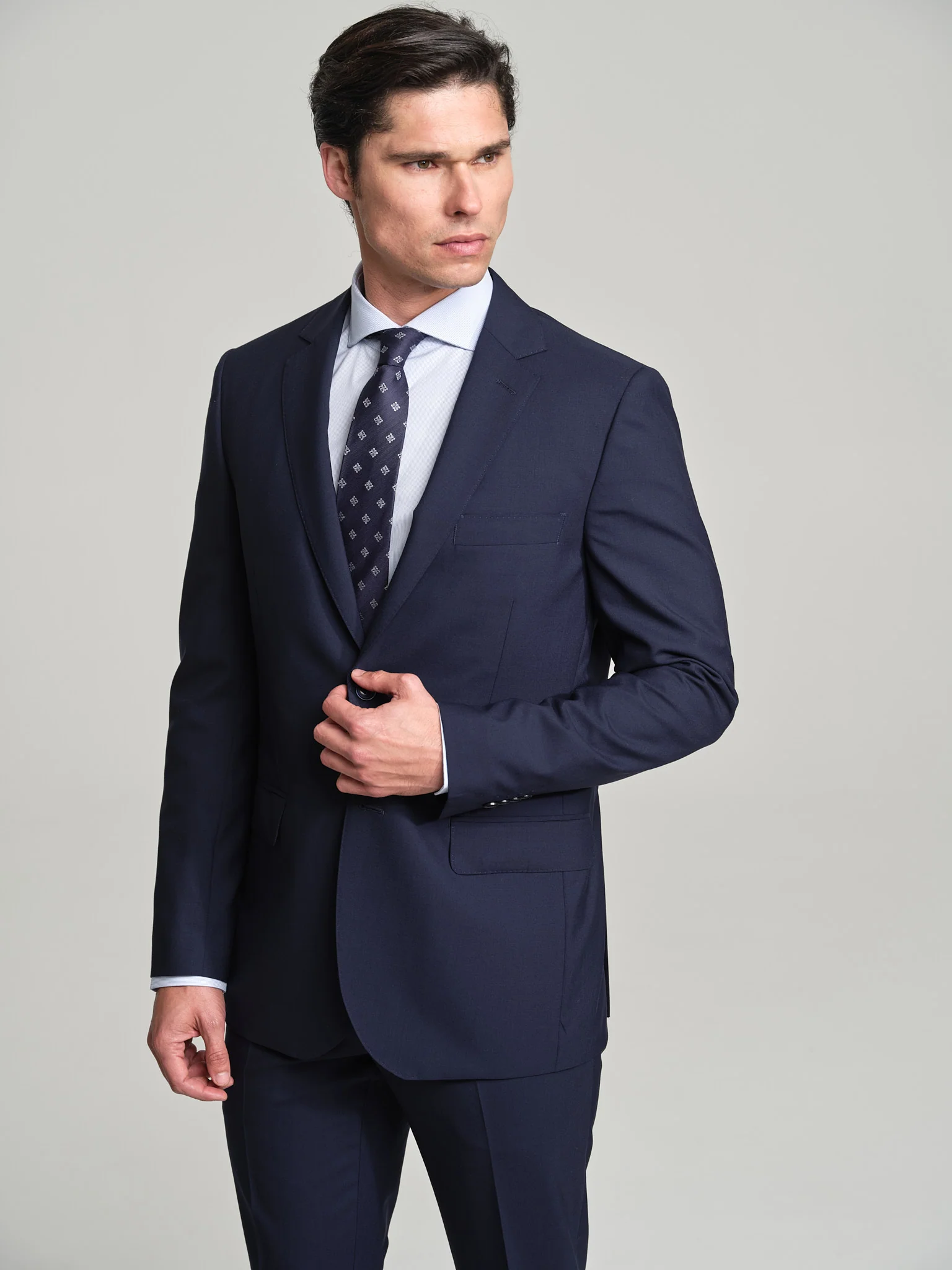 Slim fit Business 4 seasons wool suit - Image 2