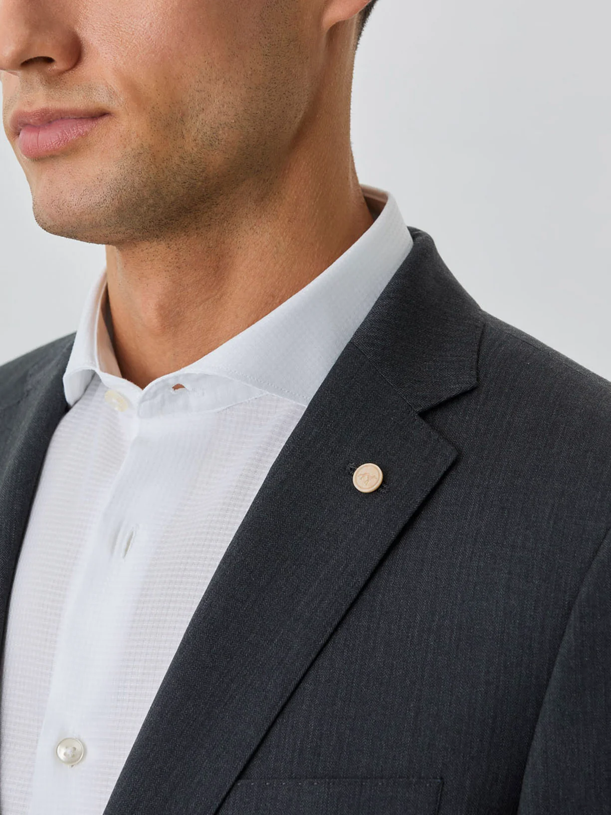 Slim fit business herringbone suit - Image 4