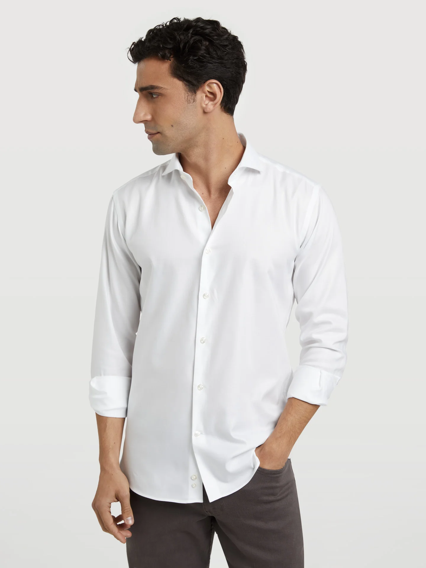Slim fit business plain oxford formal shirt - Image 14
