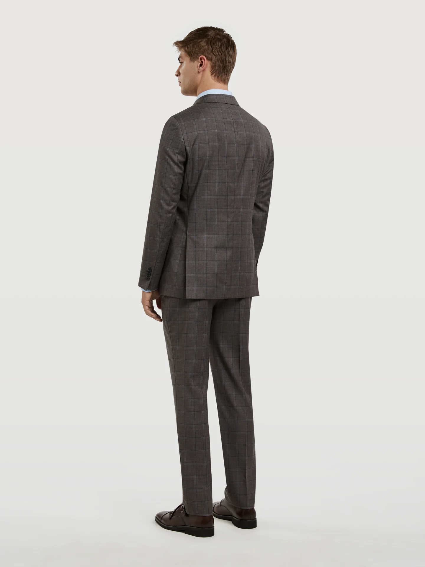 Slim Fit Business Windowpane Suit - Image 2