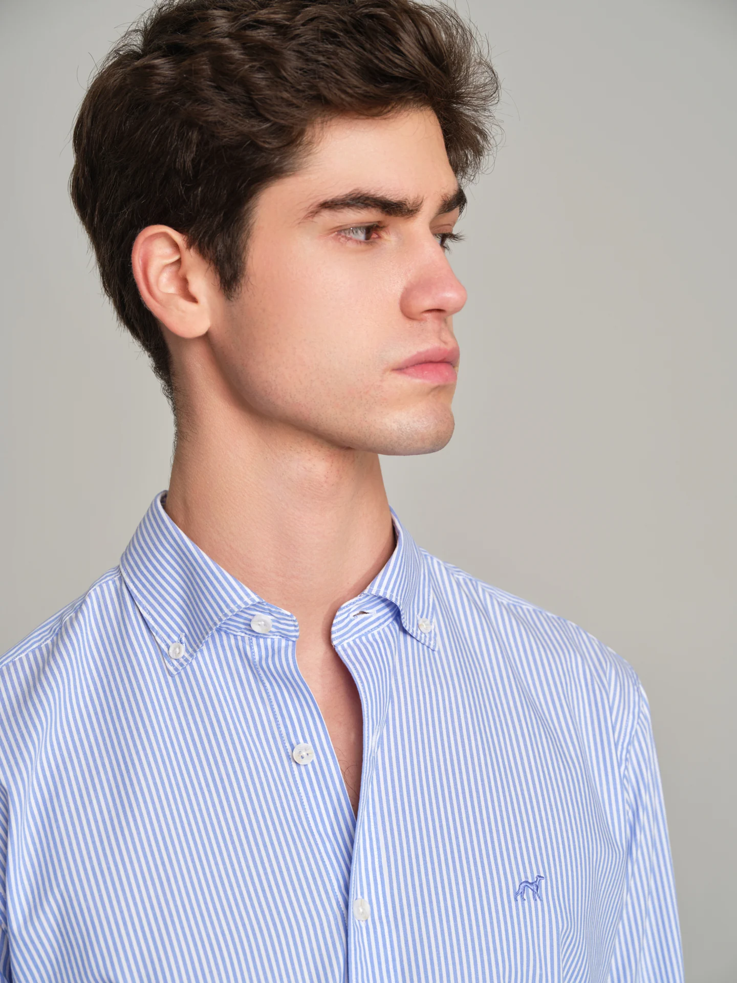 Slim fit casual striped Elton BCI Cotton shirt - Image 4