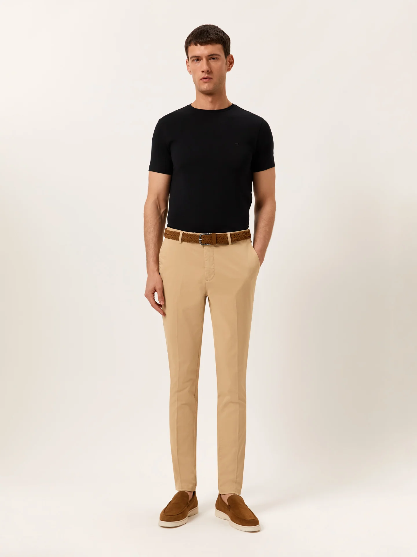 Slim Fit Casual Trousers in Comfort Cotton - Image 2