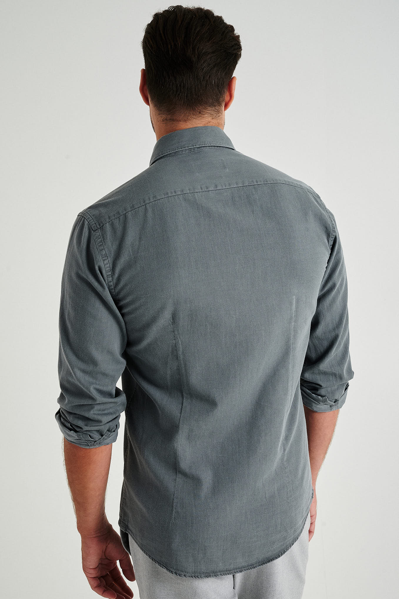 Slim fit Chambray Washed Shirt - Image 4