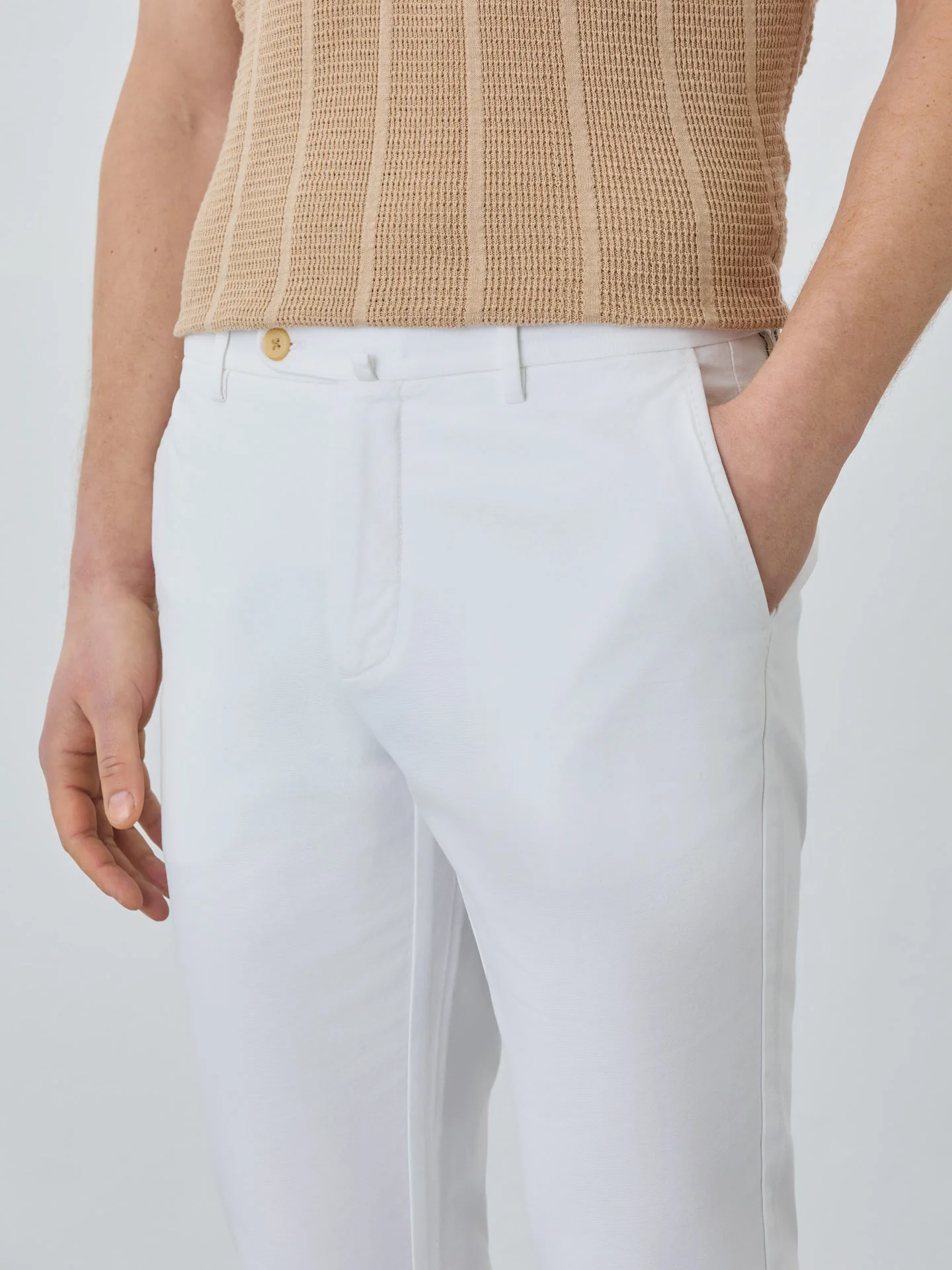 Slim Fit Chino Trousers In Organic Cotton - Image 11