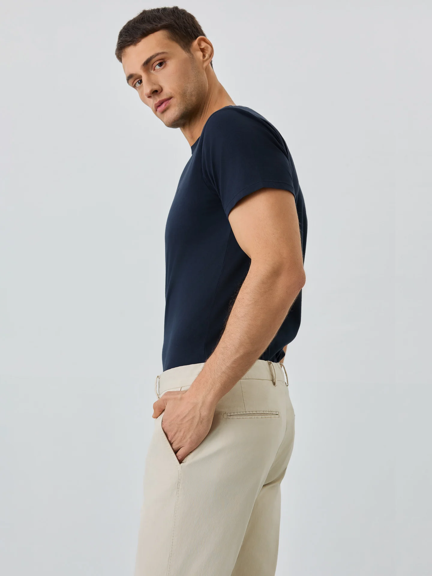 Slim Fit Chino Trousers With Clock Pocket - Image 8