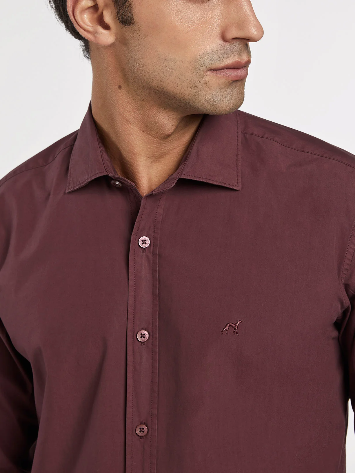 Slim fit comfort poplin garment dye shirt - Image 4