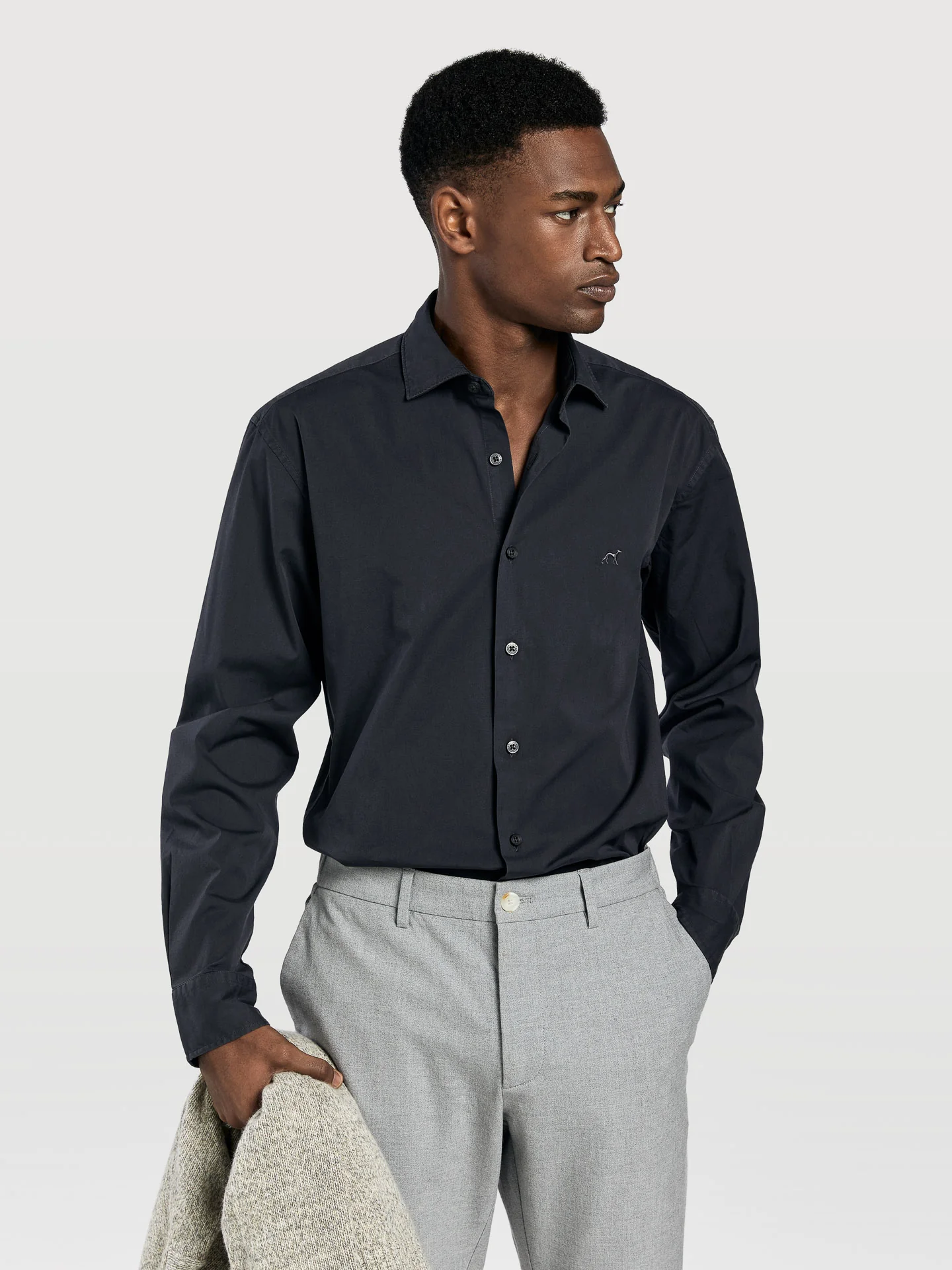 Slim fit comfort poplin garment dye shirt