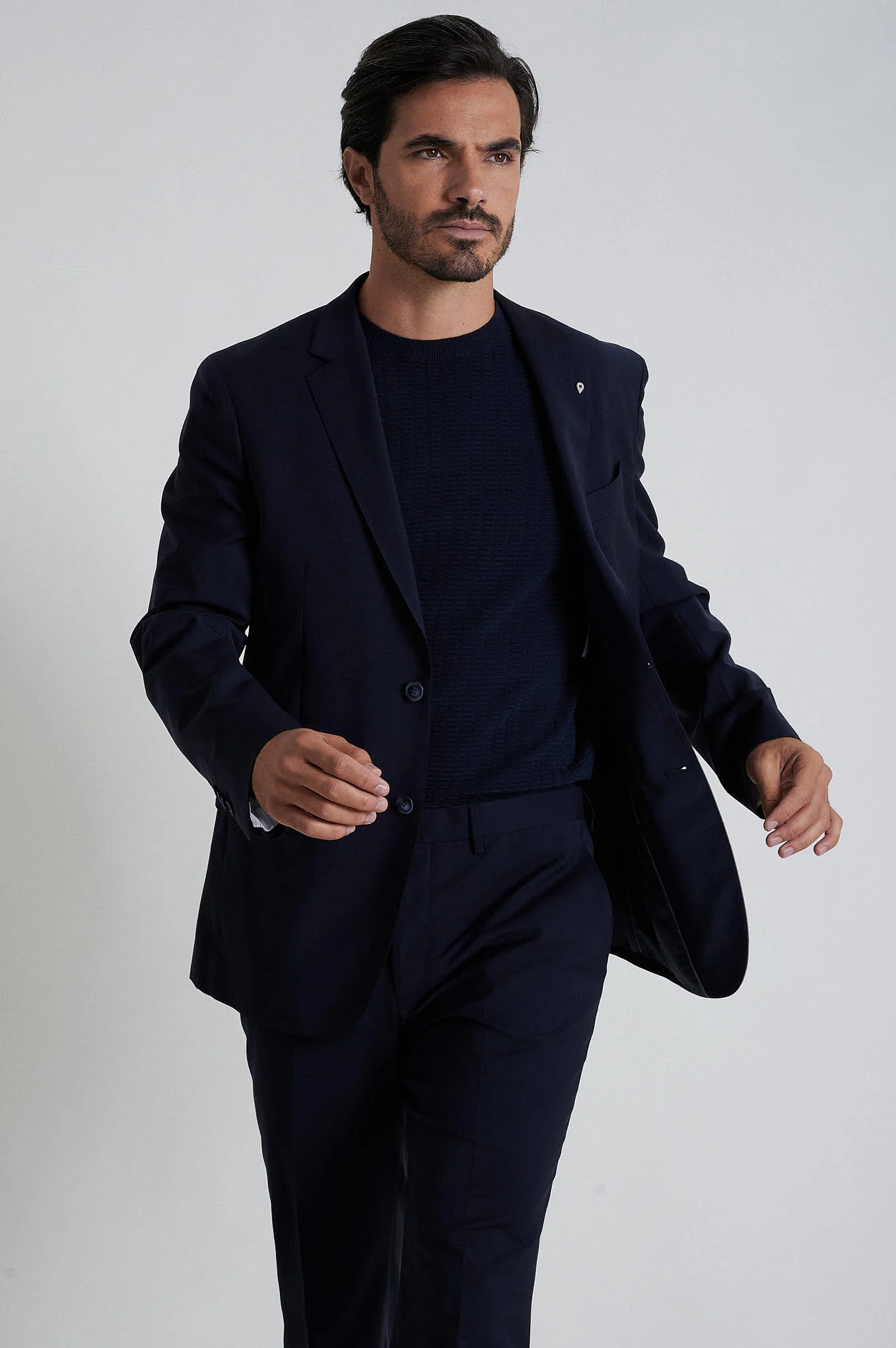 Slim fit comfort wool elastane suit half canvas construction Anti-crease finishing - Image 2