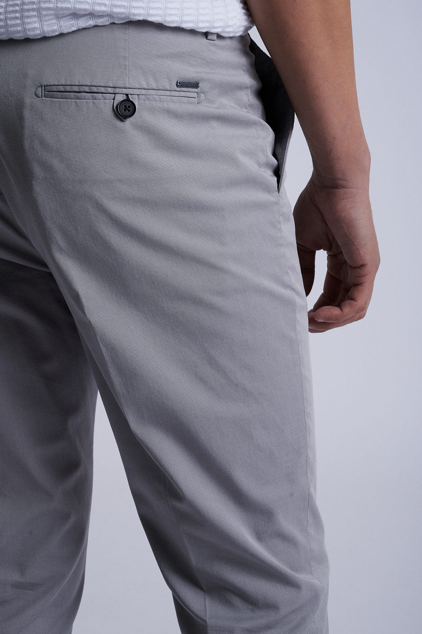 Slim fit cotton rayon structure chino - Image 12