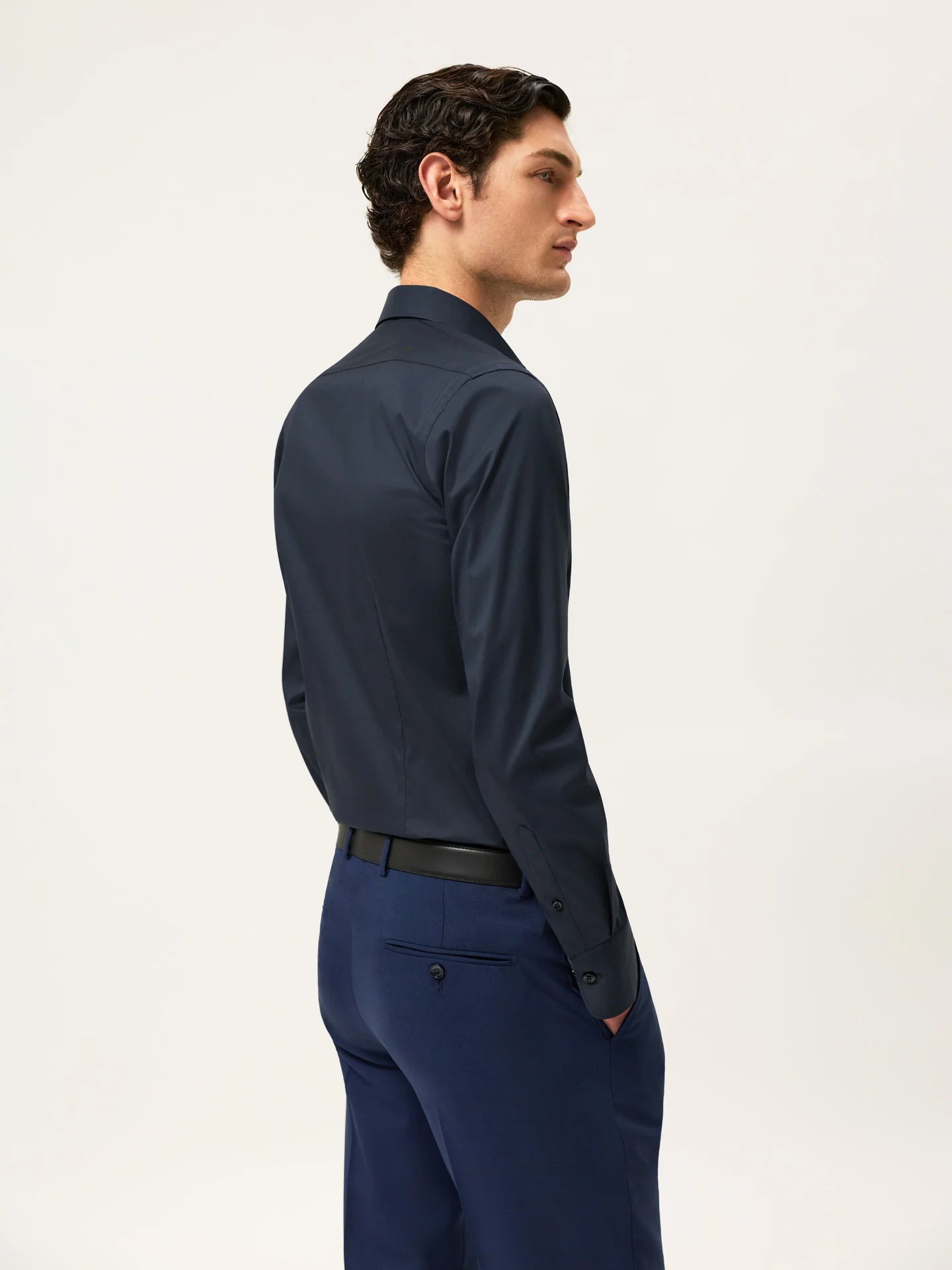 Slim Fit Cotton Stretch Travel Shirt With Dublin Collar - Image 12