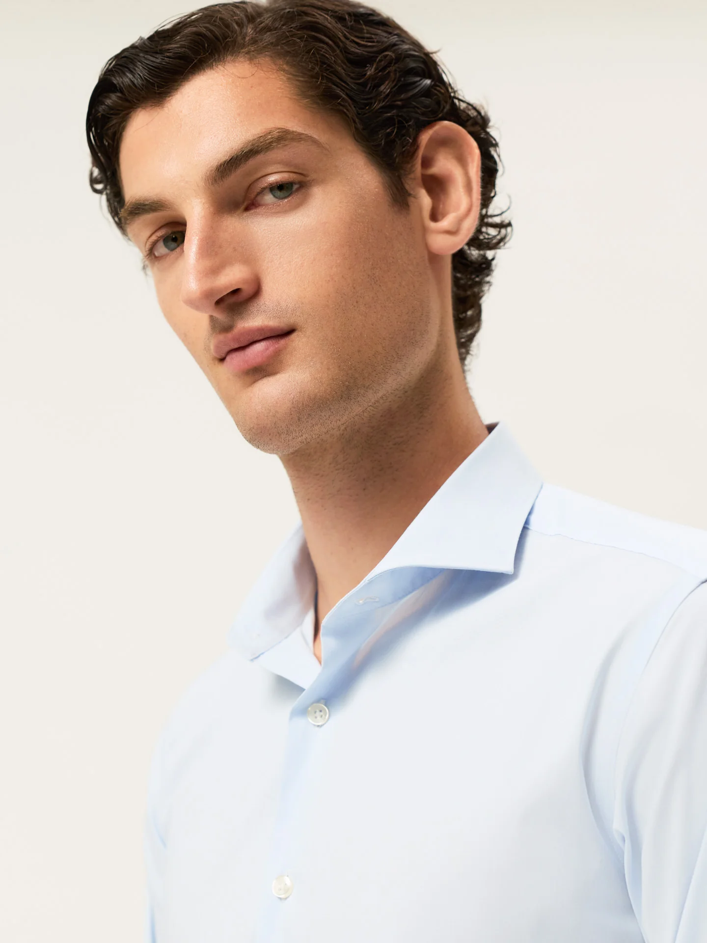 Slim Fit End-on-End Travel Shirt With Dublin Collar