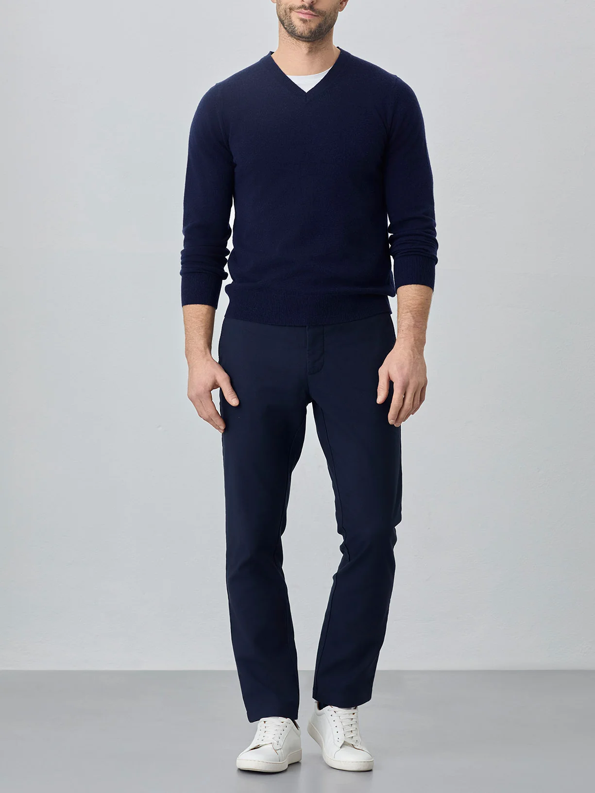 Slim fit fancy structure garment dye chino trousers - Image 6