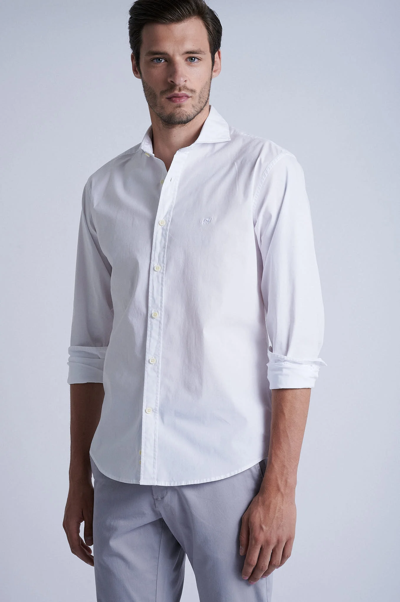 Slim fit garment dye chino in Cotton Elastane - Image 25