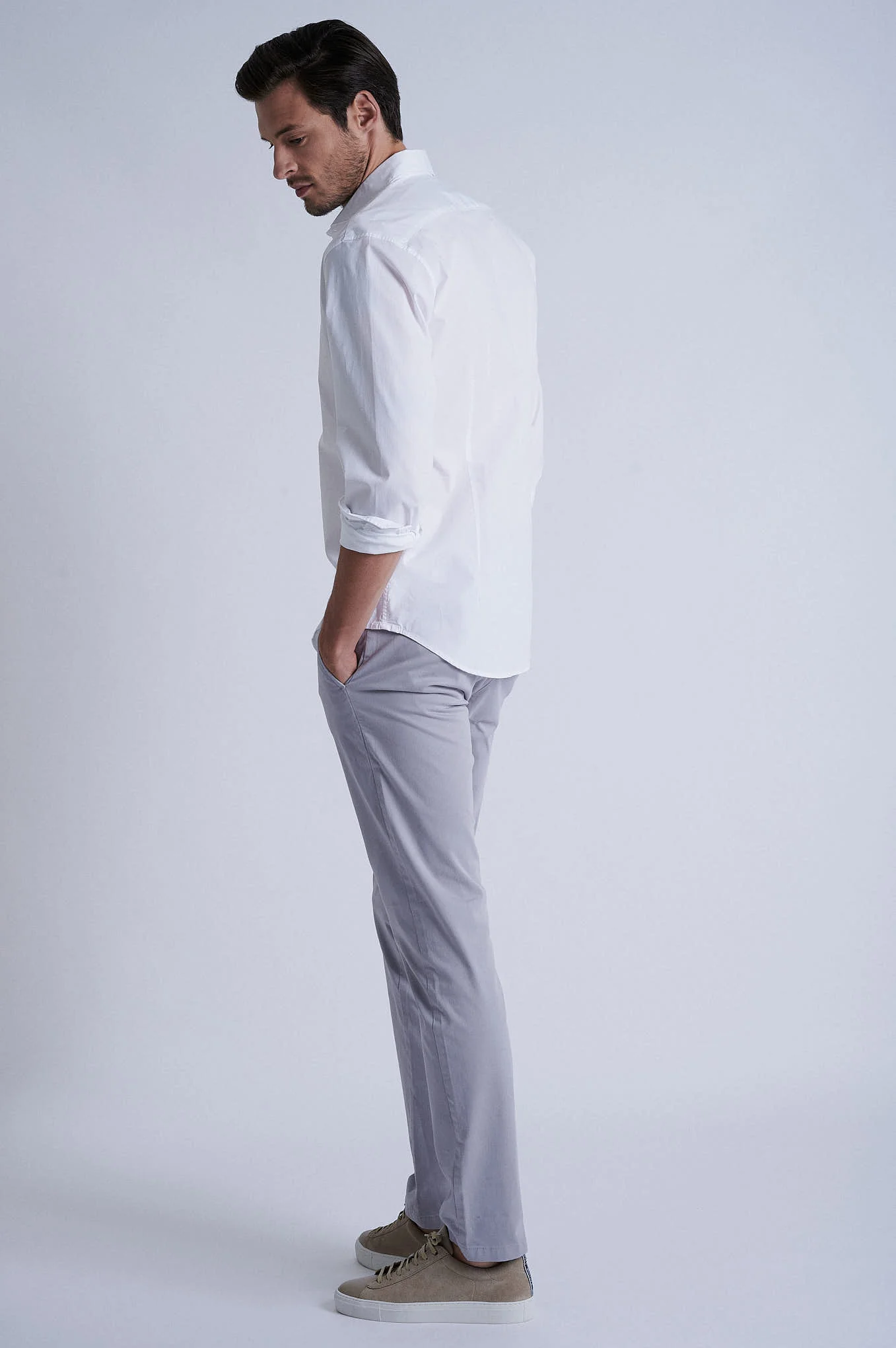 Slim fit garment dye chino in Cotton Elastane - Image 27