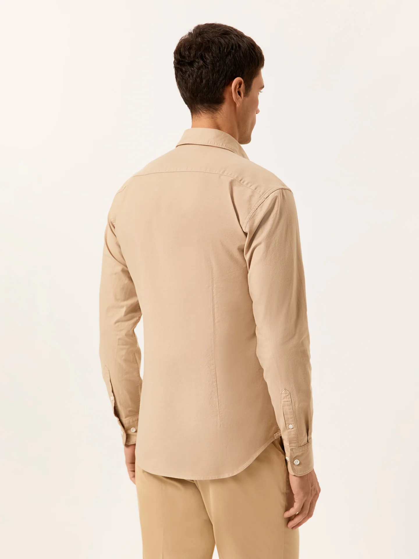Slim Fit Garment Dye Open Oxford Shirt in Comfort Cotton - Image 3