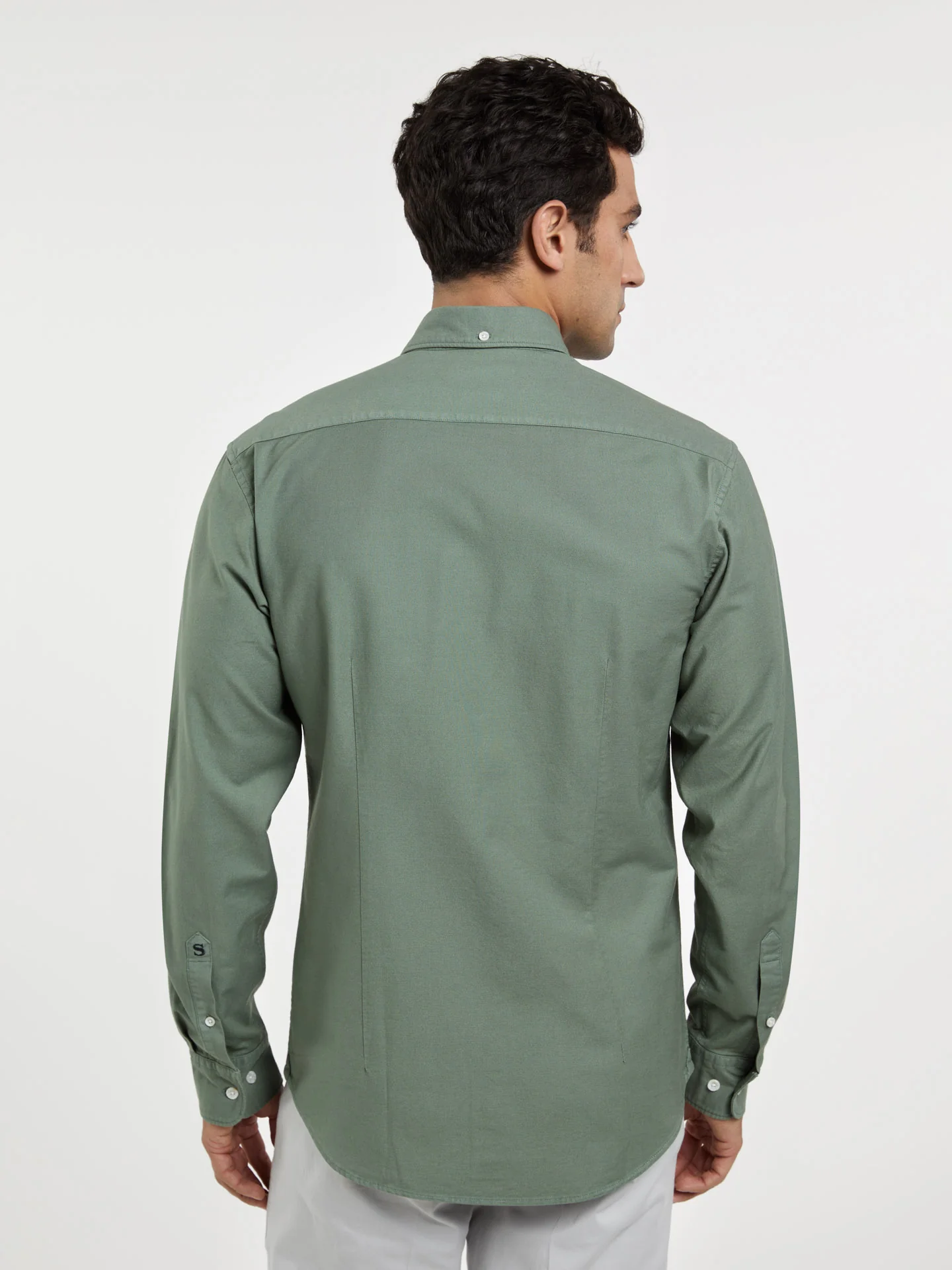 Slim fit garment dye oxford shirt - Image 9