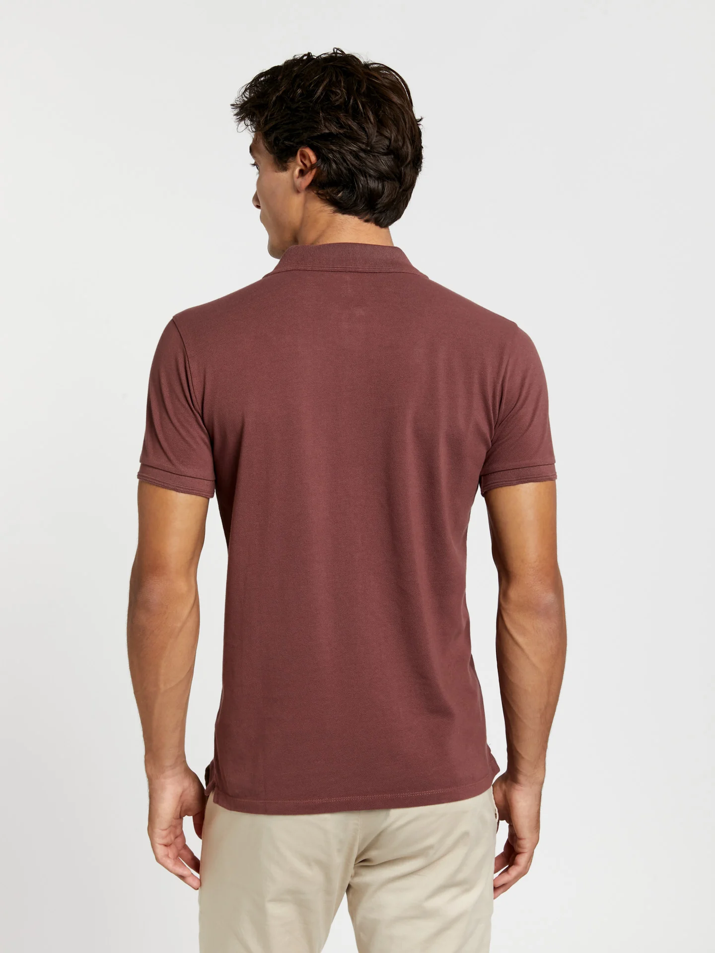 Slim fit garment dye piqué polo shirt with wrinkled placket - Image 3