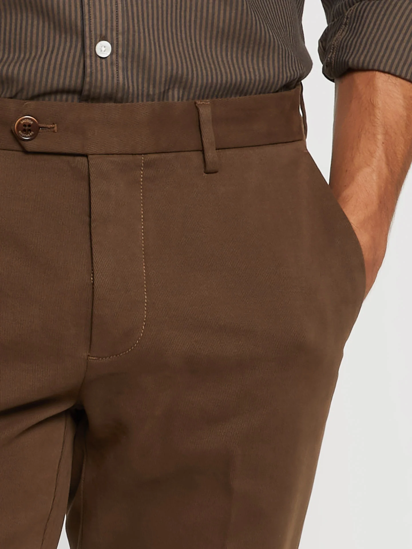 Slim fit garment dye twill chino trousers - Image 3