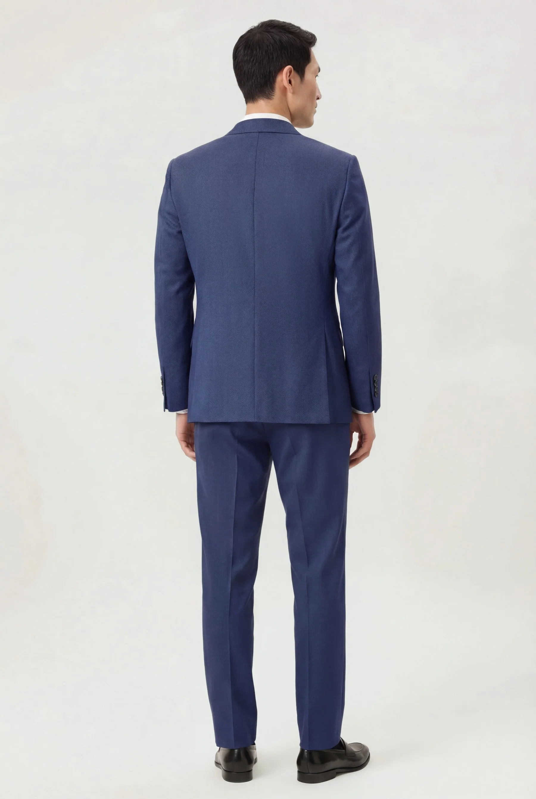 Slim fit Herringbone Business Suit - Image 3
