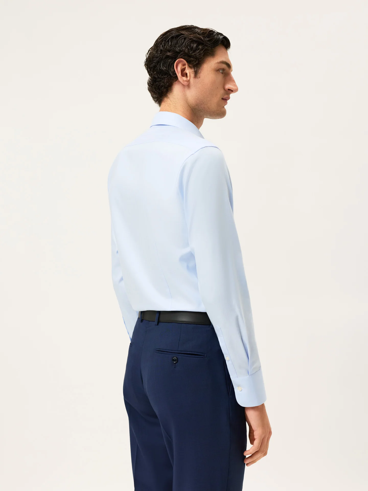 Slim Fit Herringbone Formal Shirt With Dublin Collar - Image 3
