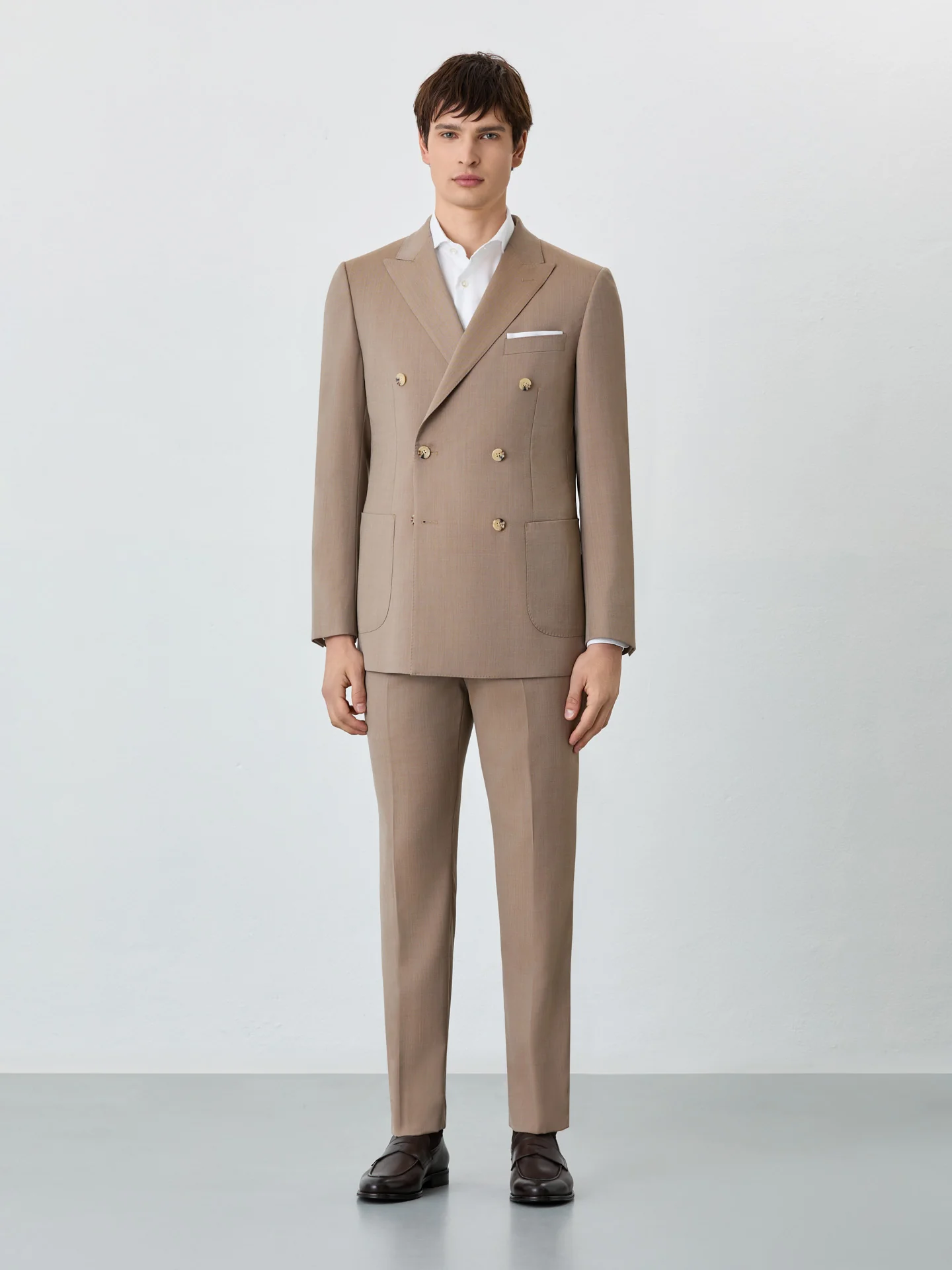 Slim fit Herringbone Suit In Wool